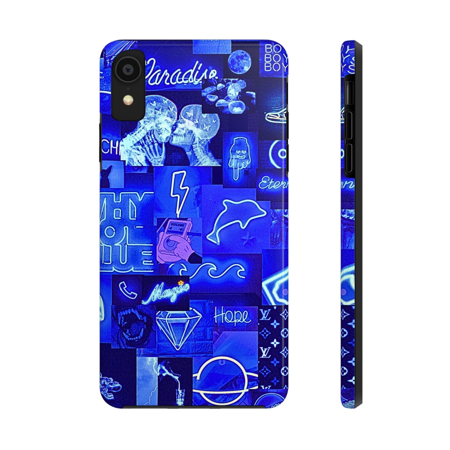 Funda resistente para teléfono con diseño de neón azul | Estética