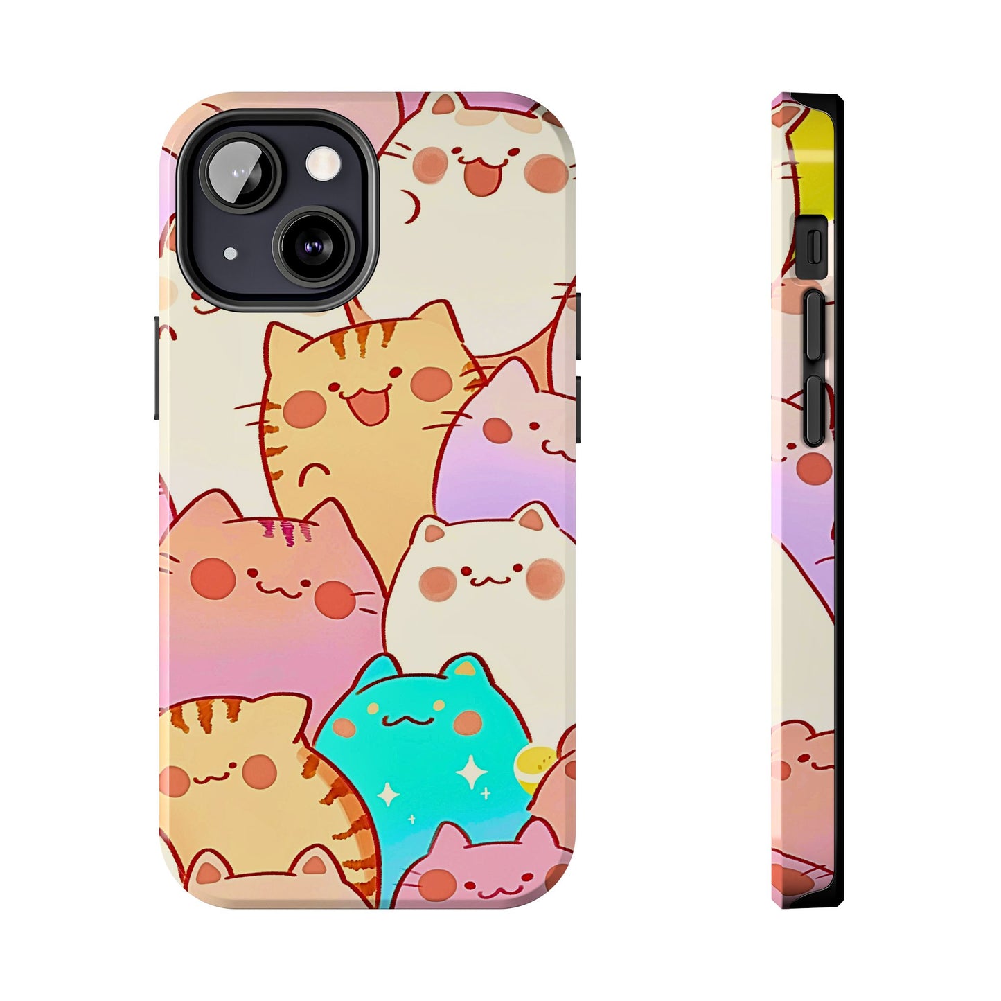 Kawaii Chubby Adorable Cats Tough Phone Case | Animals