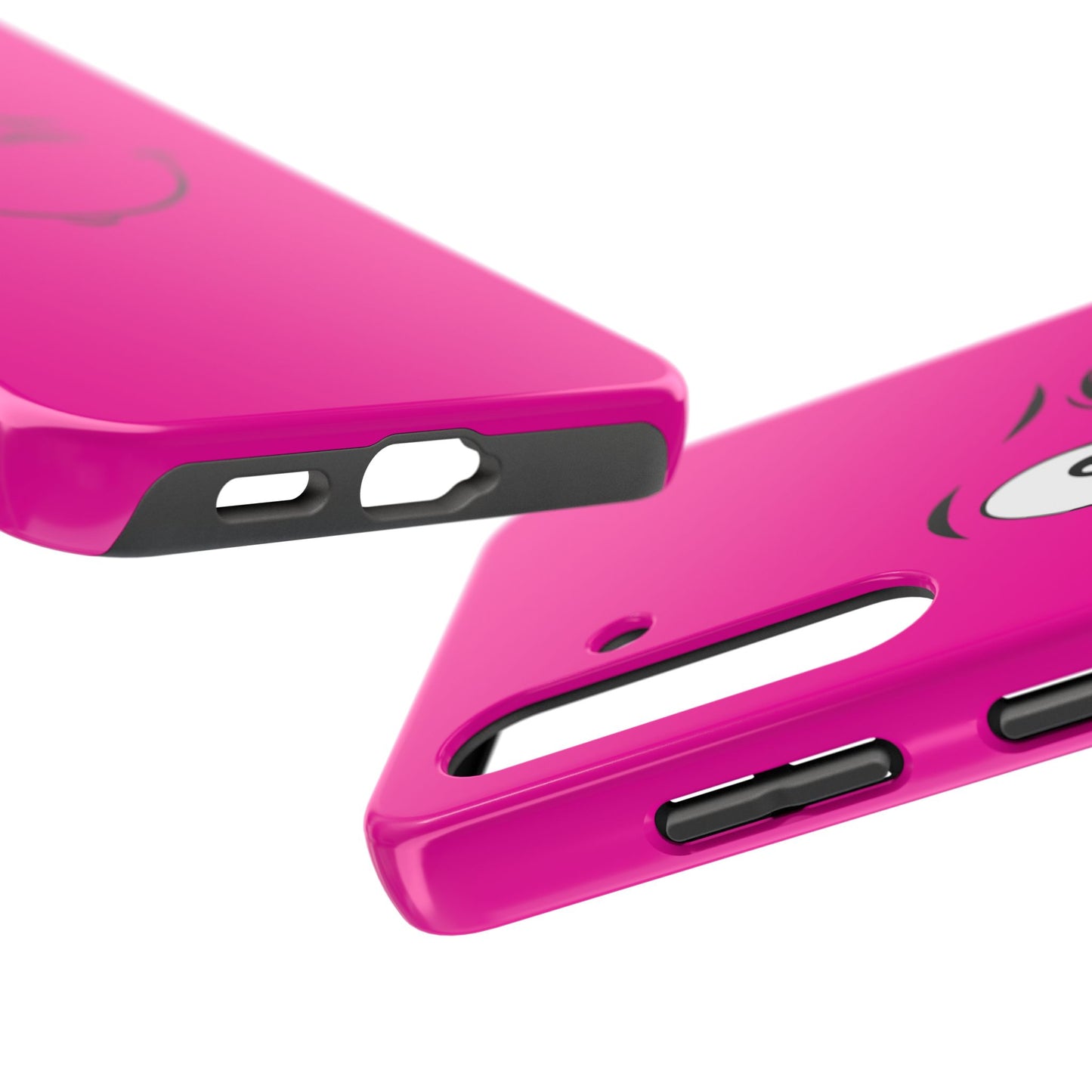 Winking Face Pink Background Cheeky Cartoon Style Tough Phone Case | Funny