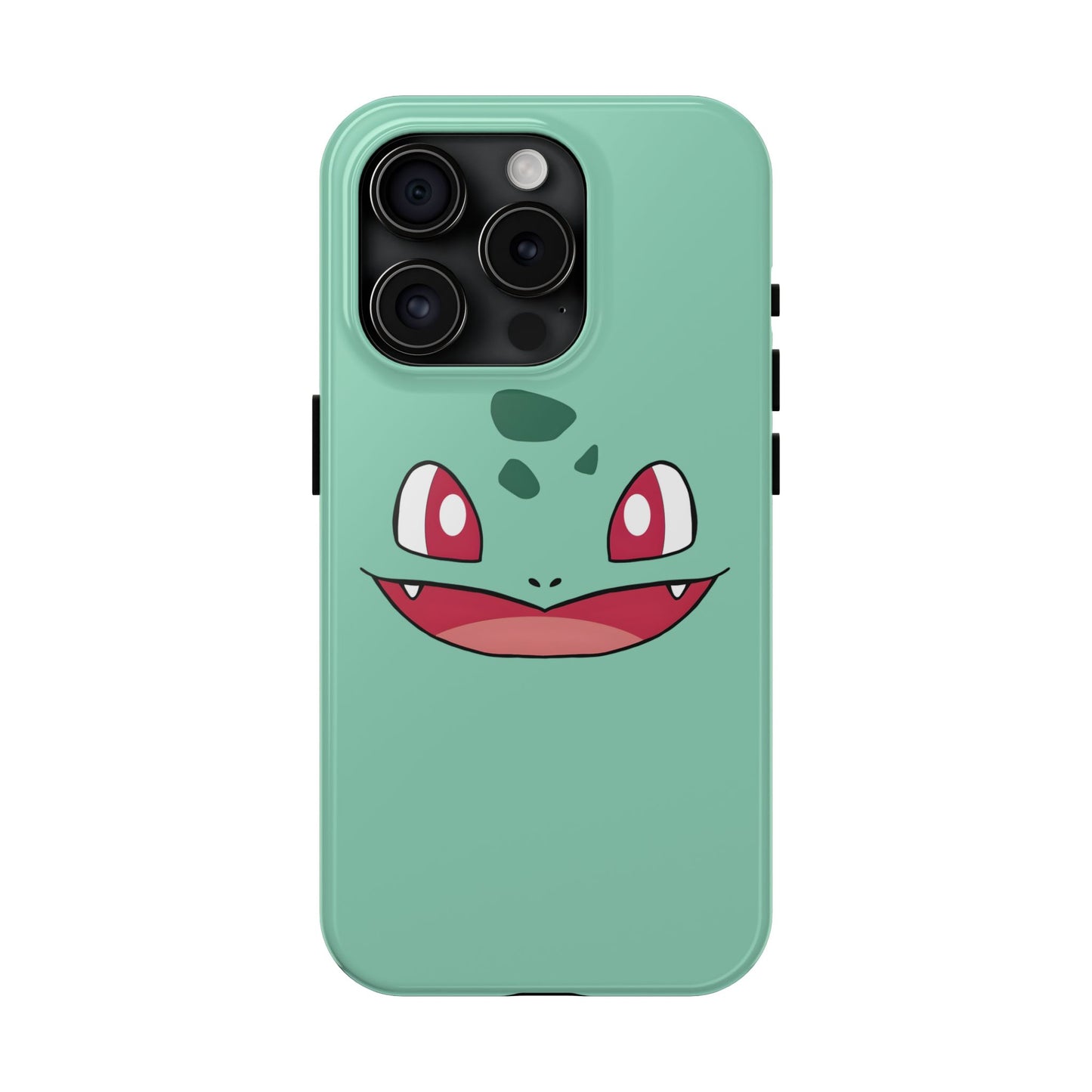 Green Leaf Dino Smile Red Eyes Cute Creature Tough Phone Case | Anime