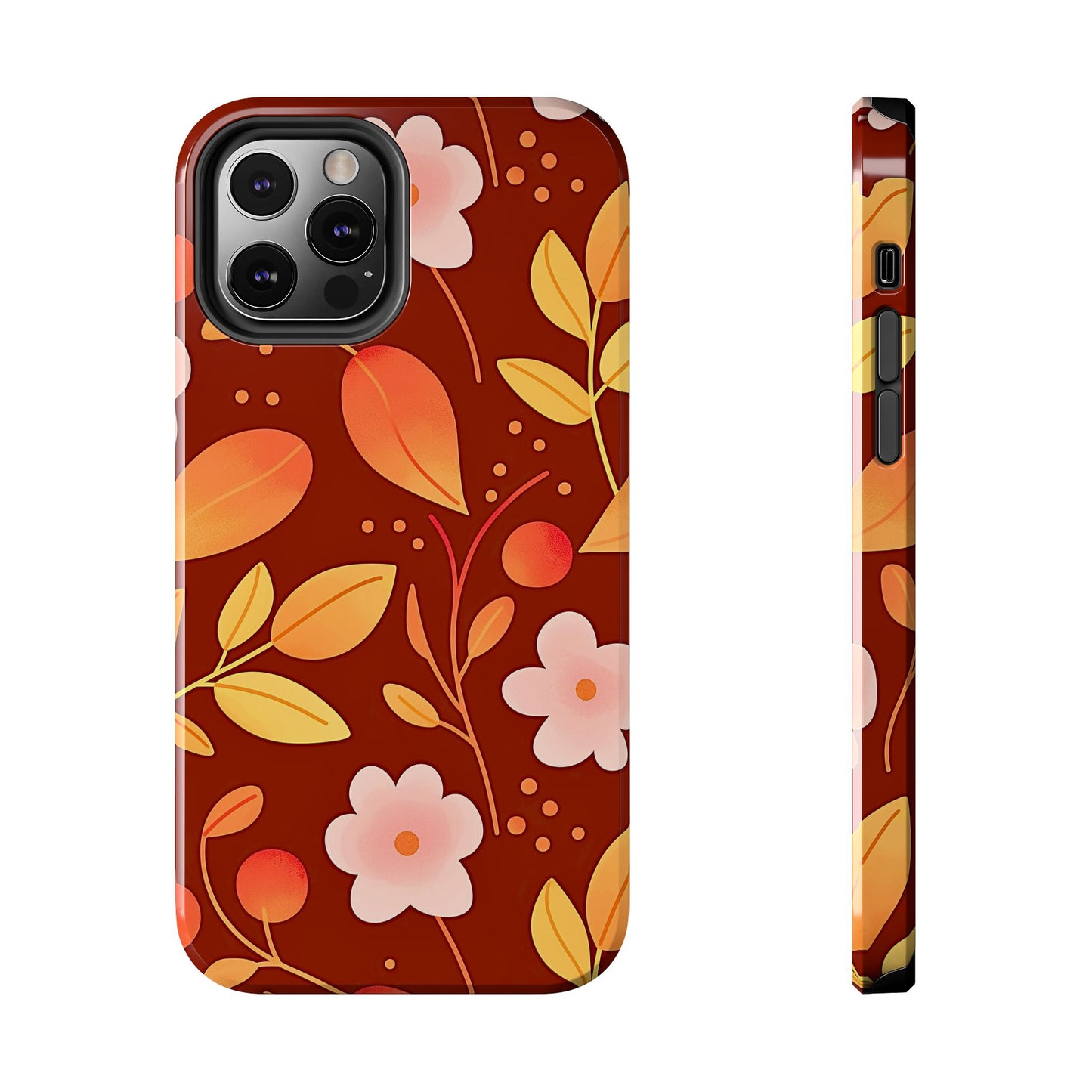 Autumn Fall Leaf Pattern Tough Phone Case | Aesthetic