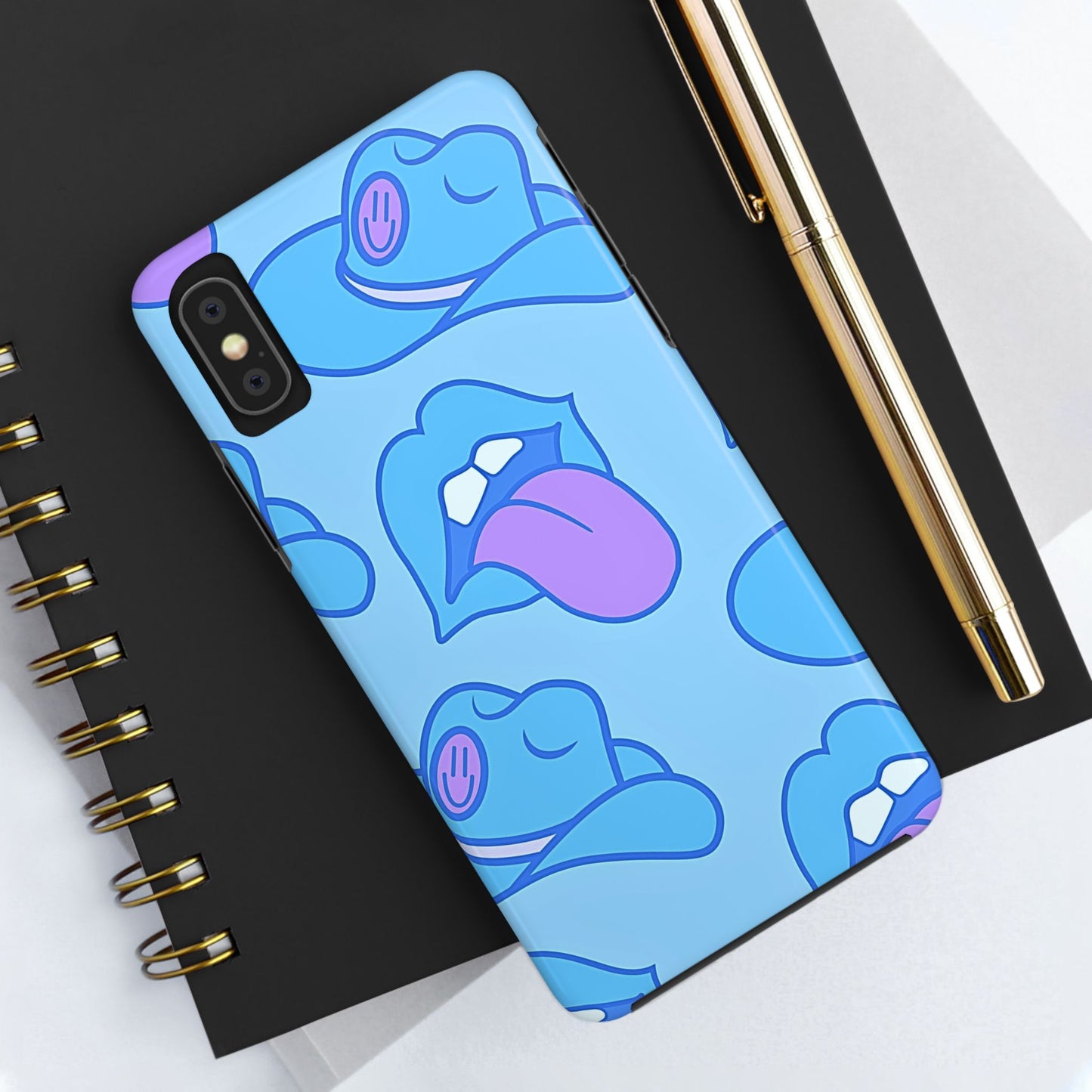 Preppy Cowboy Hat & Hot Lips Pattern (Version 2) Tough Phone Case | Aesthetic