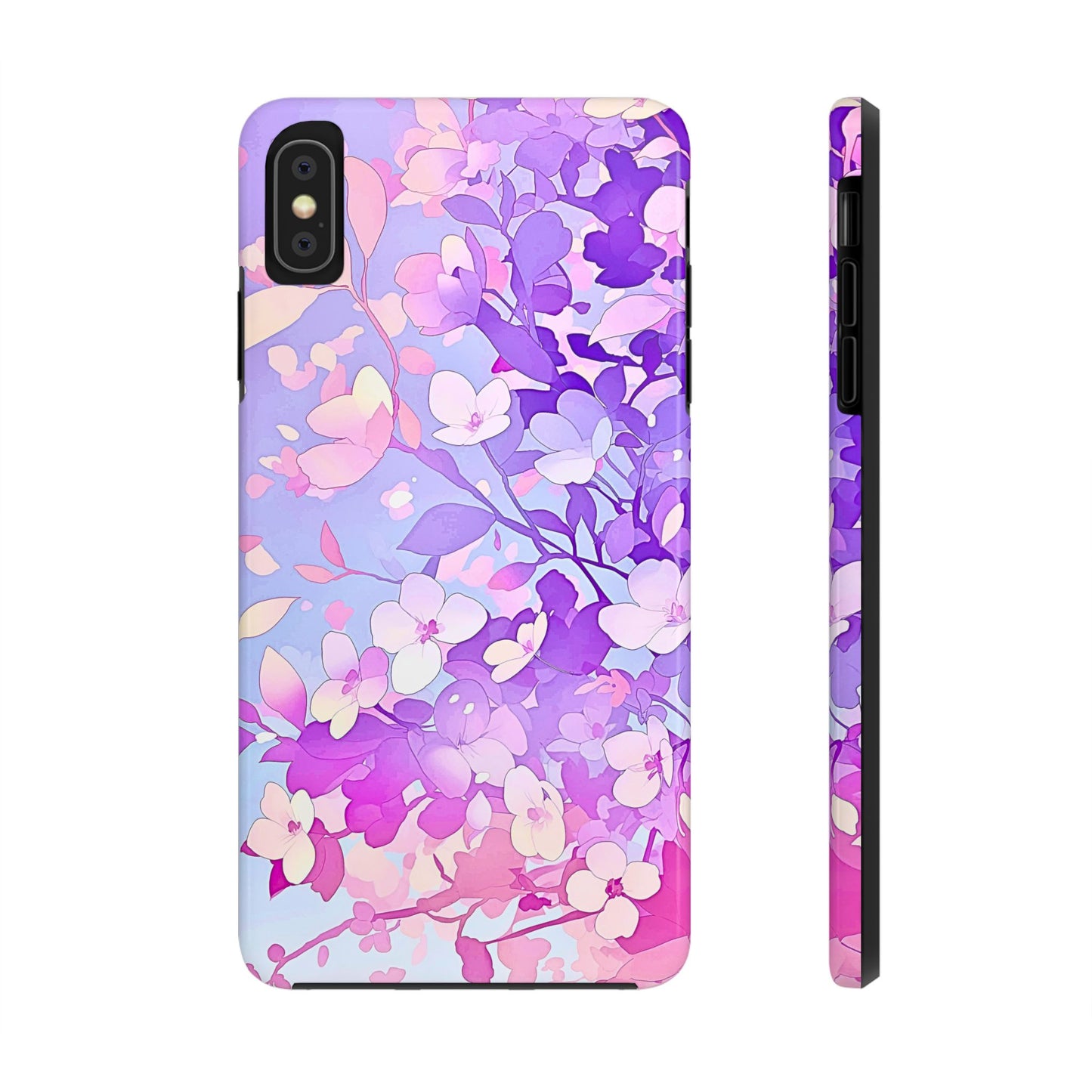 Funda resistente para teléfono con delicados estampados florales en tonos pastel | Estética