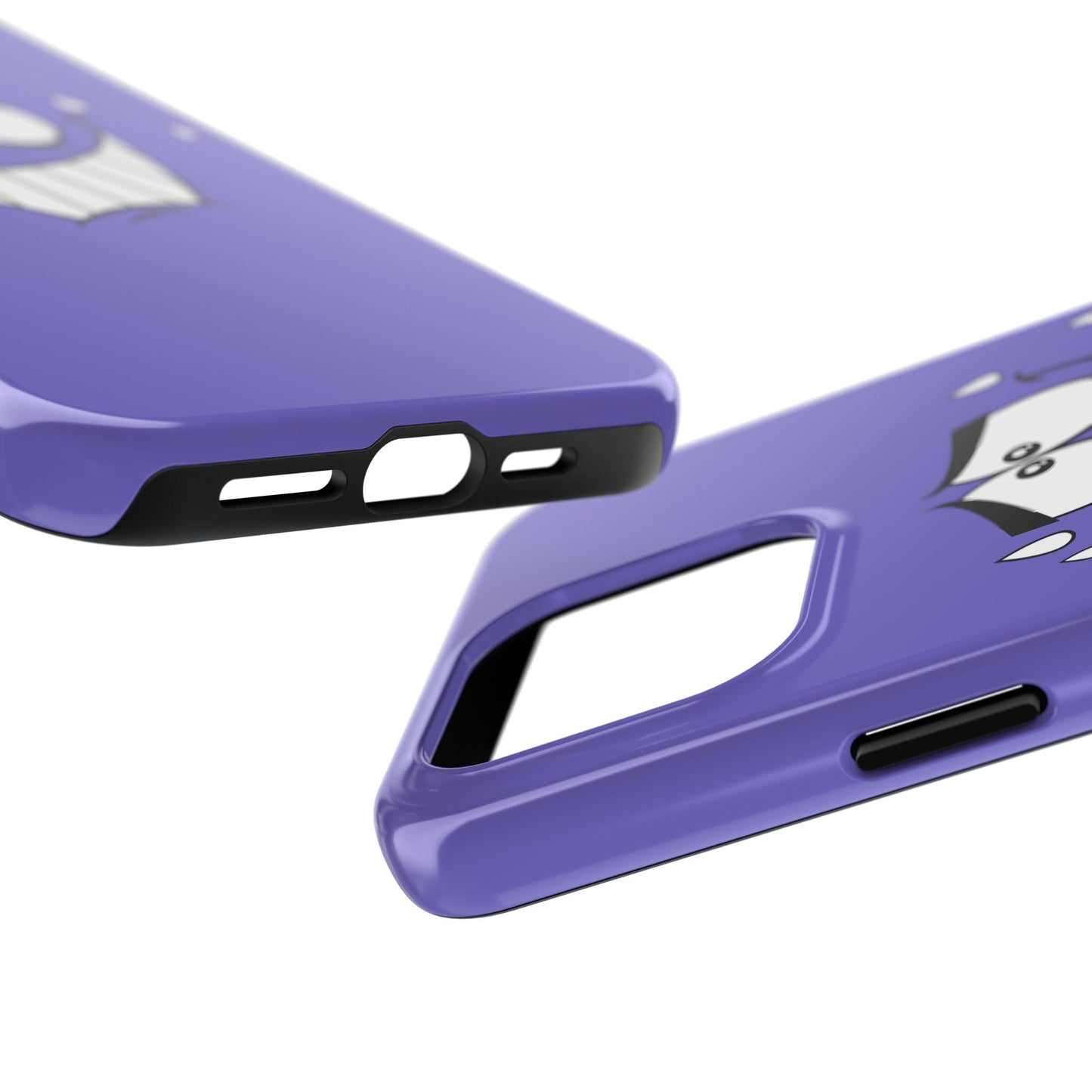 Awkward Nervous Cartoon Face Purple Background Tough Phone Case | Funny