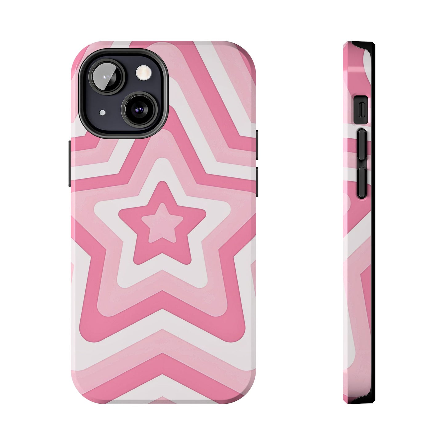 Pink Preppy Star Pattern Style Tough Phone Case | Aesthetic