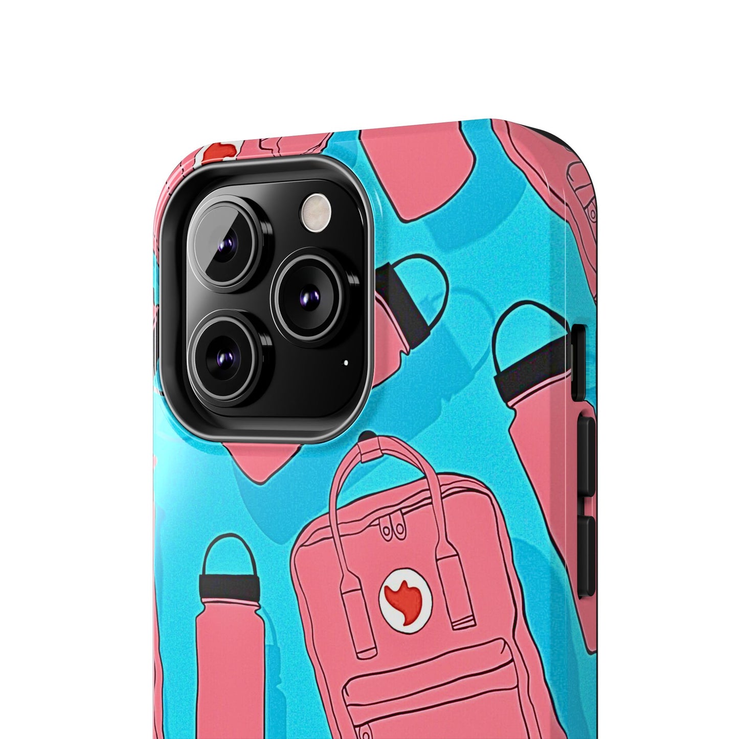 VSCO Kanken Backpack Water Bottle Pink & Blue Tough Phone Case | Aesthetic