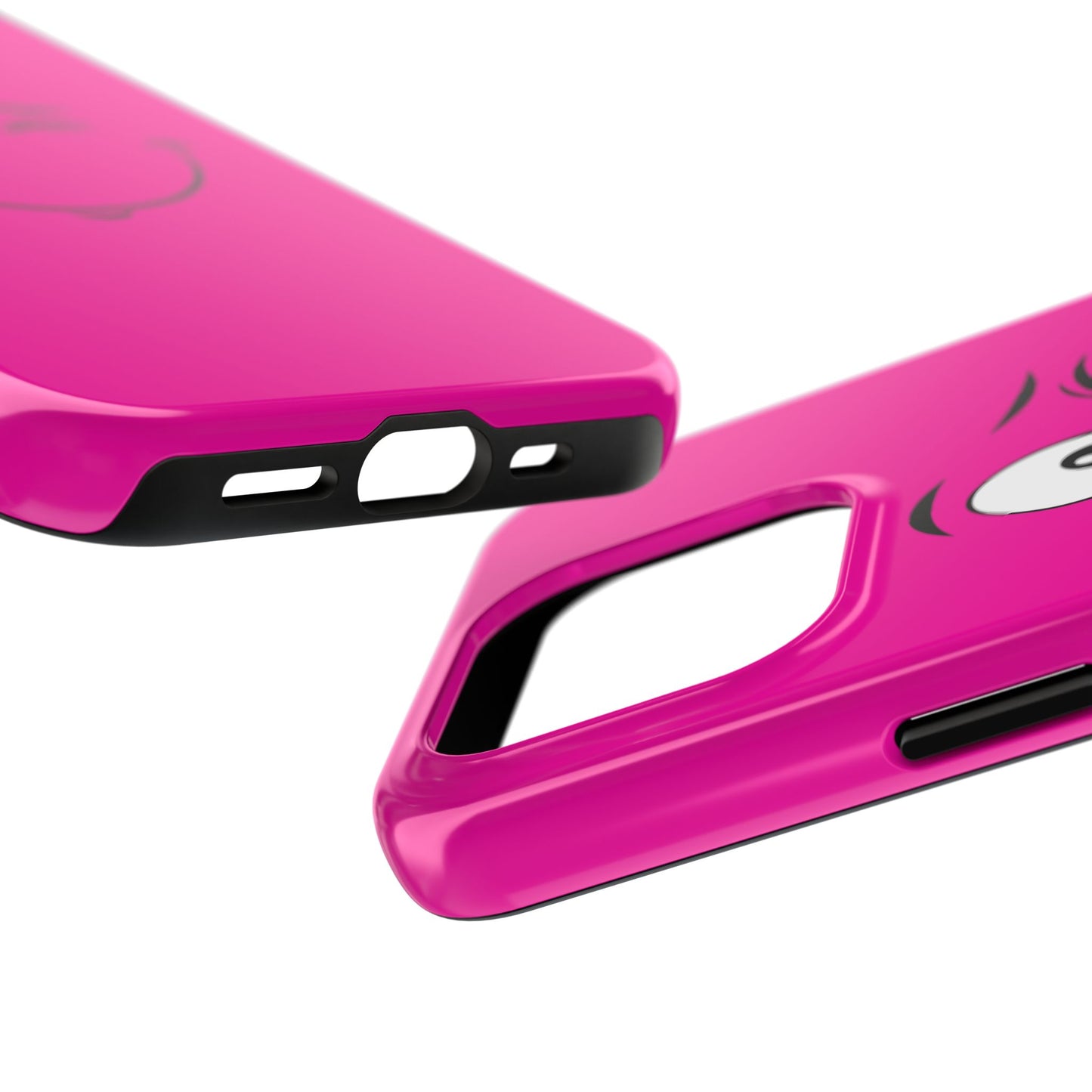 Winking Face Pink Background Cheeky Cartoon Style Tough Phone Case | Funny