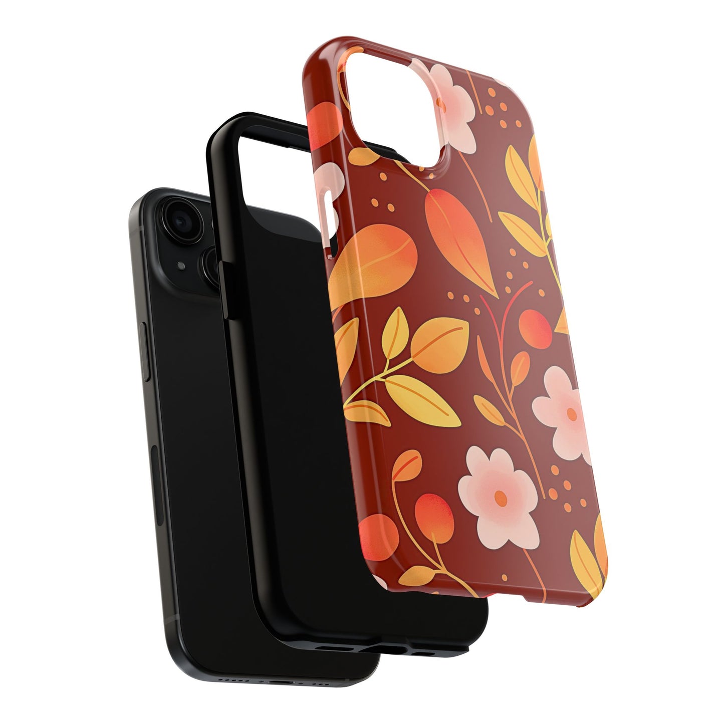Autumn Fall Leaf Pattern Tough Phone Case | Aesthetic