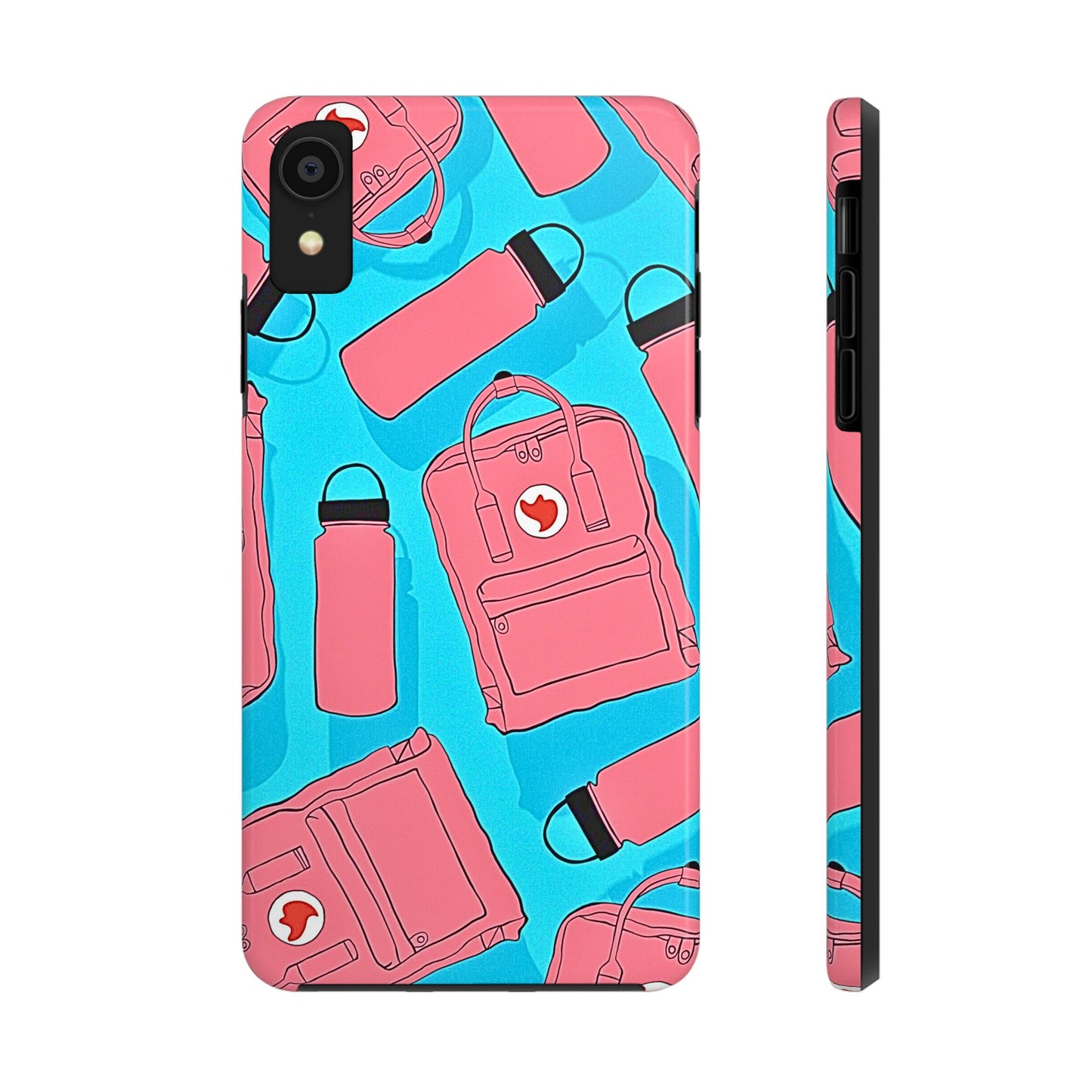 VSCO Kanken Backpack Water Bottle Pink & Blue Tough Phone Case | Aesthetic