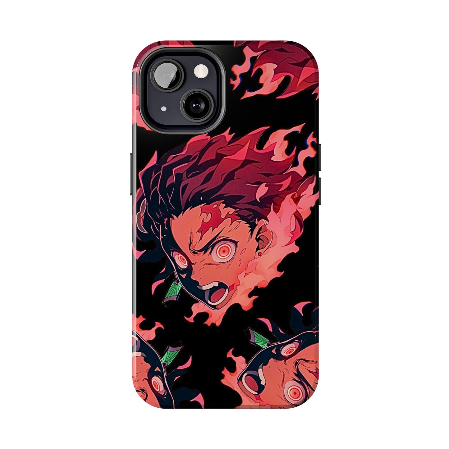Tanjiro Kamado Flamed Style Black Tough Phone Case | Anime - Demon Slayer