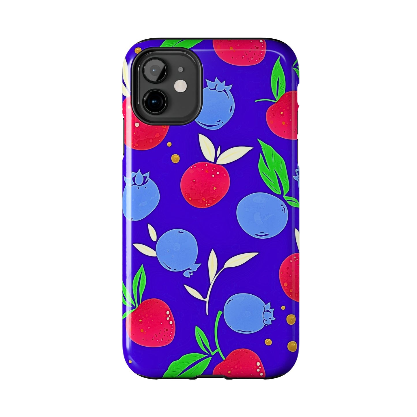 Funda resistente para teléfono con diseño de arándanos y fresas | Estética