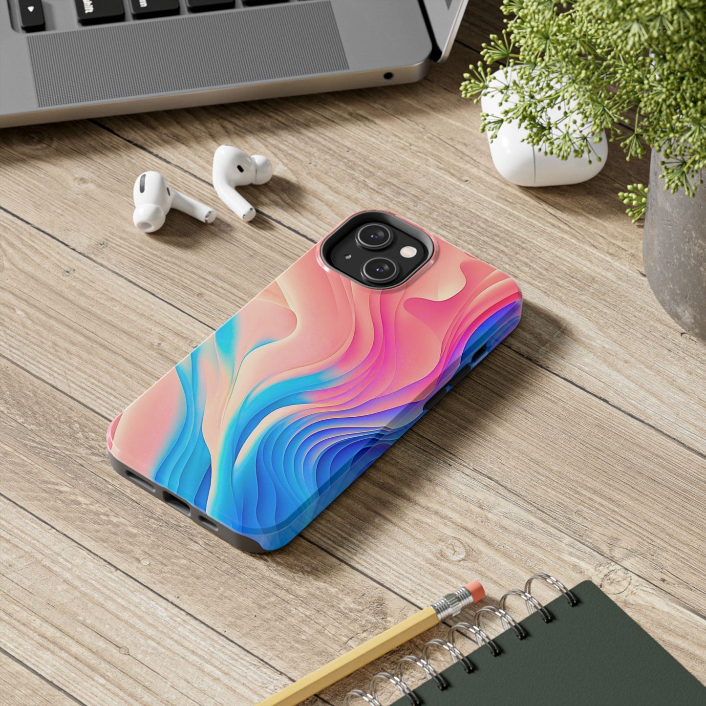 Abstract Pastel Waves Tough Phone Case | Aesthetic