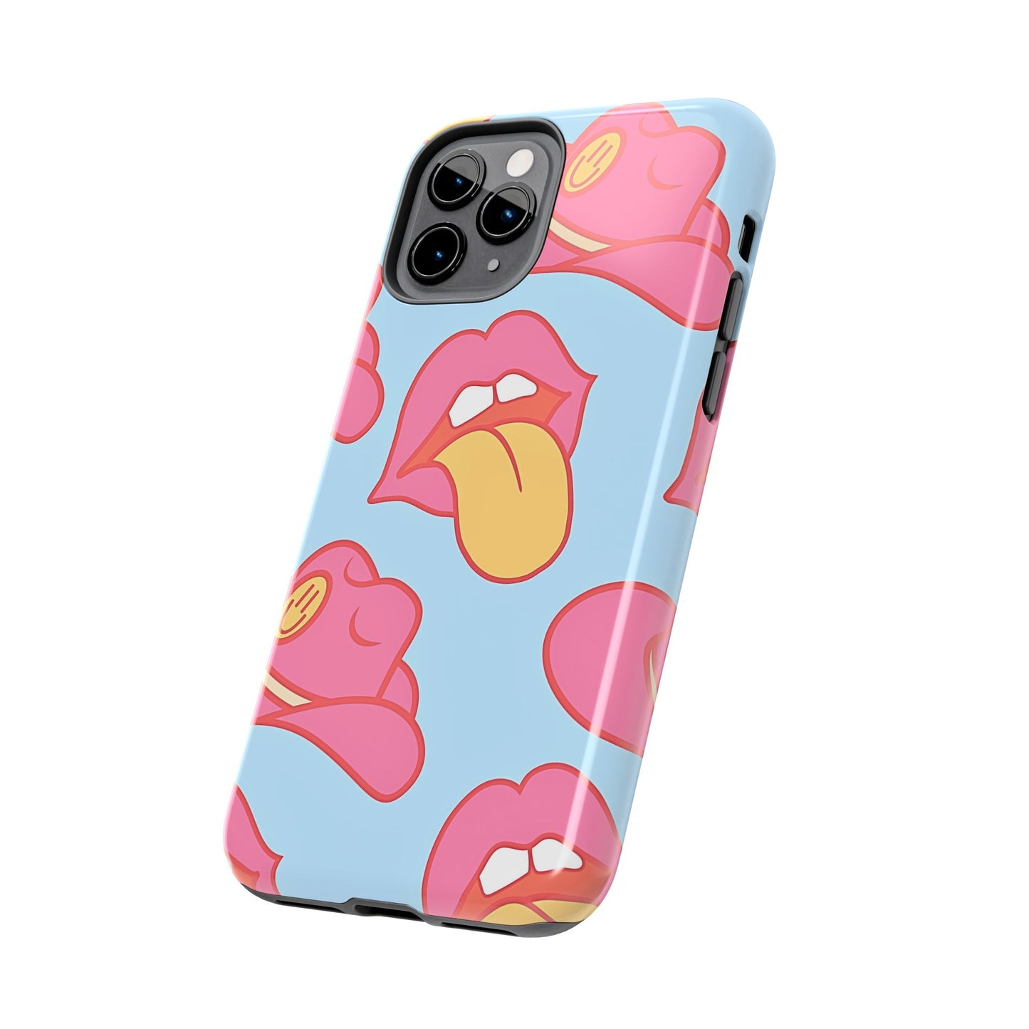 Preppy Cowboy Hat & Hot Lips Pattern (Version 1) Tough Phone Case | Aesthetic
