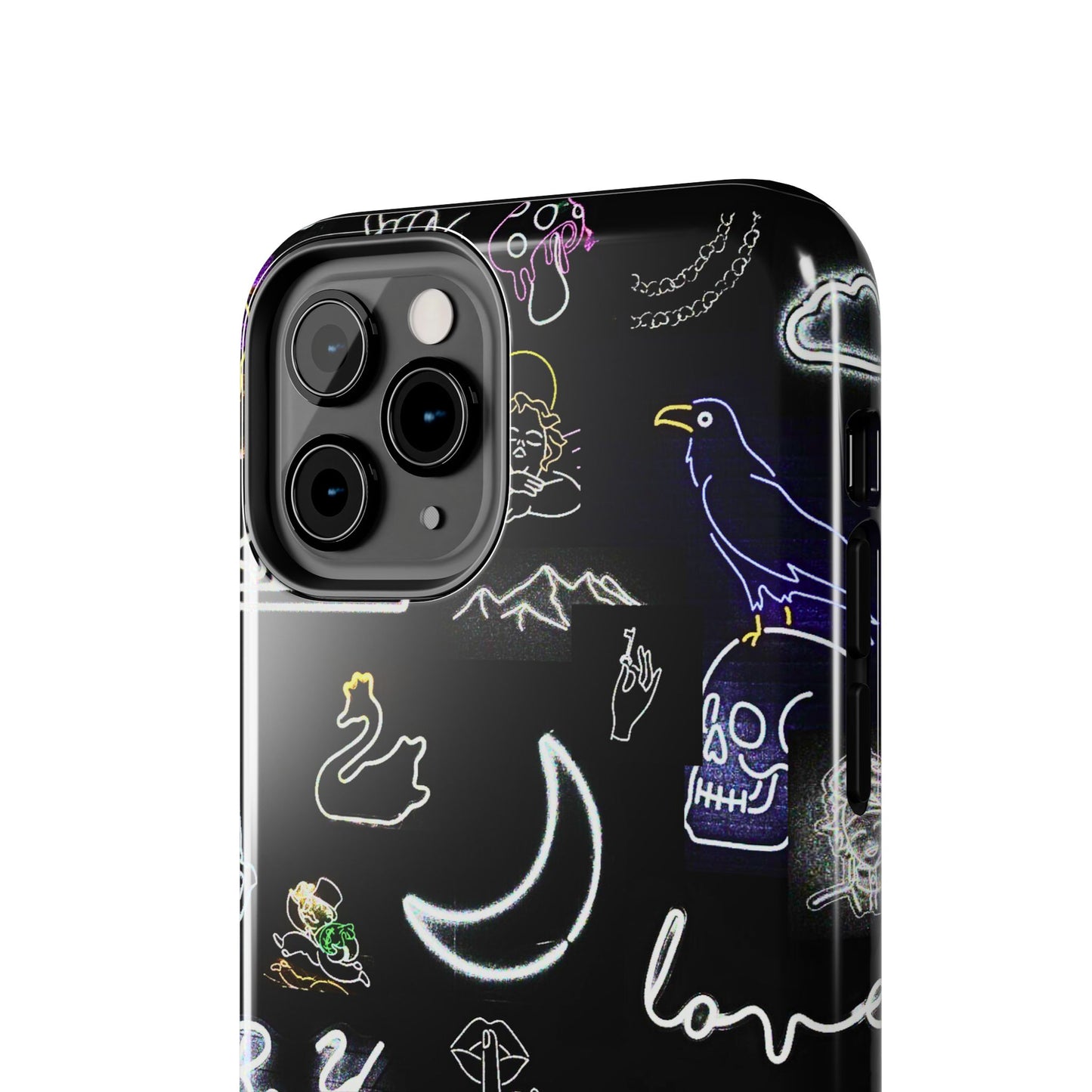 Funda resistente para teléfono estilo neón blanco | Estética