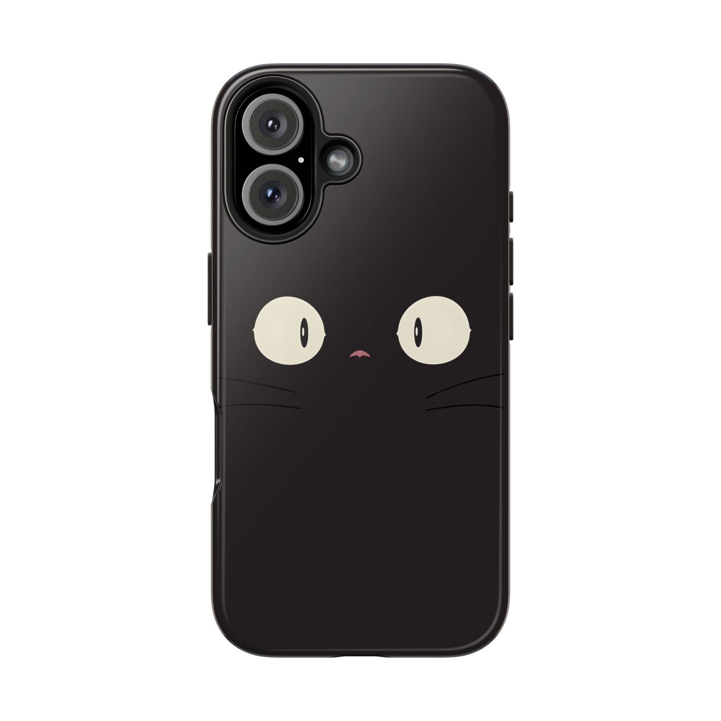 Adorable Black Cat Face and Eyes Minimal Tough Phone Case | Animals