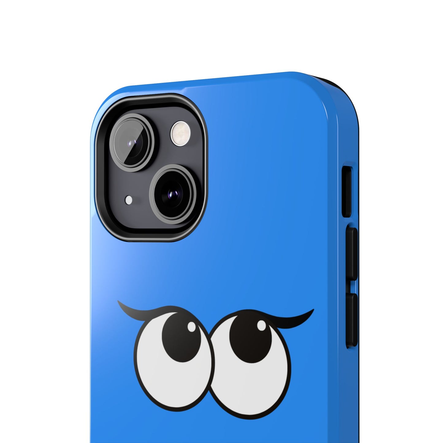 Silly Tongue Out Cartoon Face Blue Background Tough Phone Case | Funny