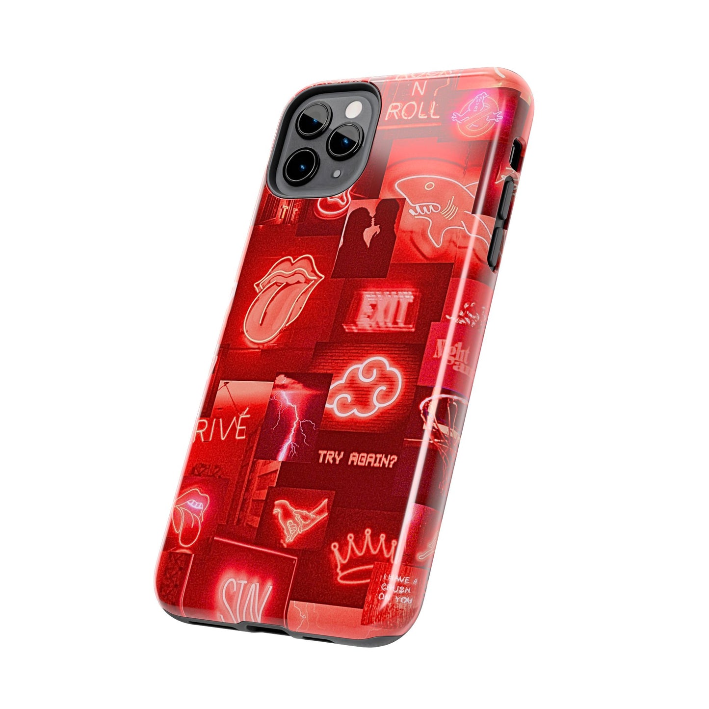 Red Neon Style Tough Phone Case | Aesthetic