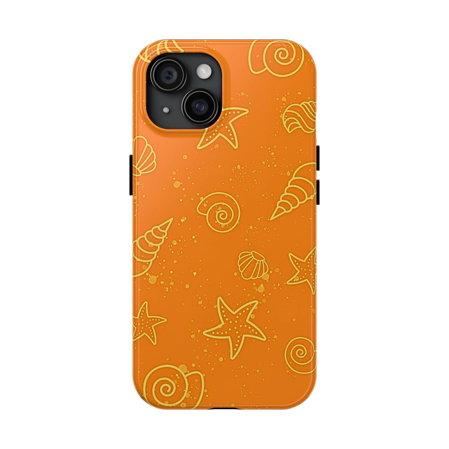 Funda resistente para teléfono con diseño de conchas naranjas | Estética