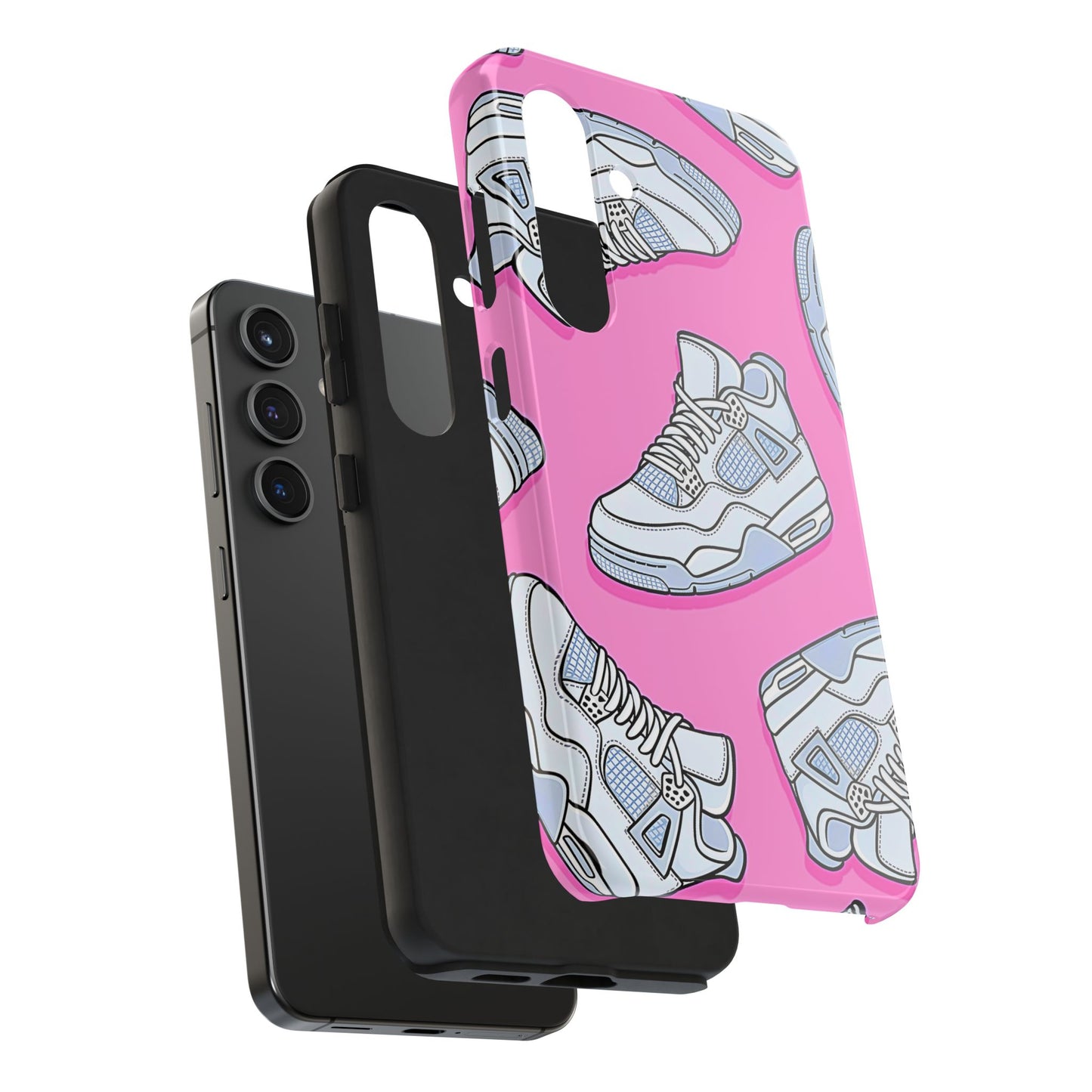 Funda resistente para teléfono con diseño de zapatillas Jordan 4 blancas | Estética