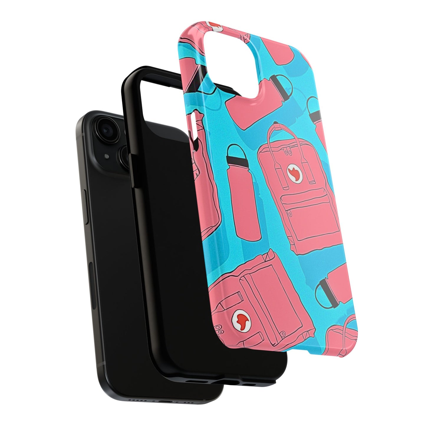 VSCO Kanken Backpack Water Bottle Pink & Blue Tough Phone Case | Aesthetic