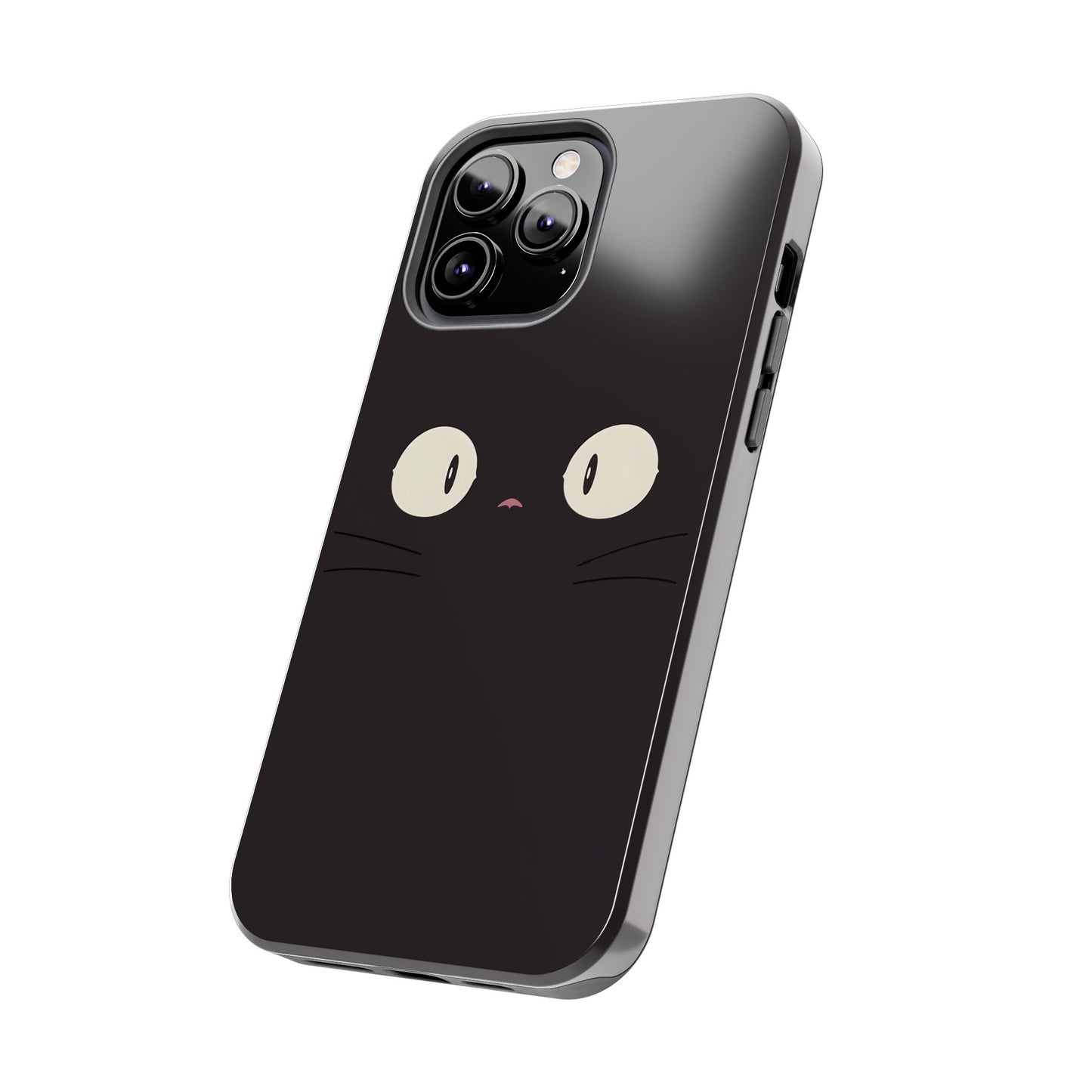 Adorable Black Cat Face and Eyes Minimal Tough Phone Case | Animals