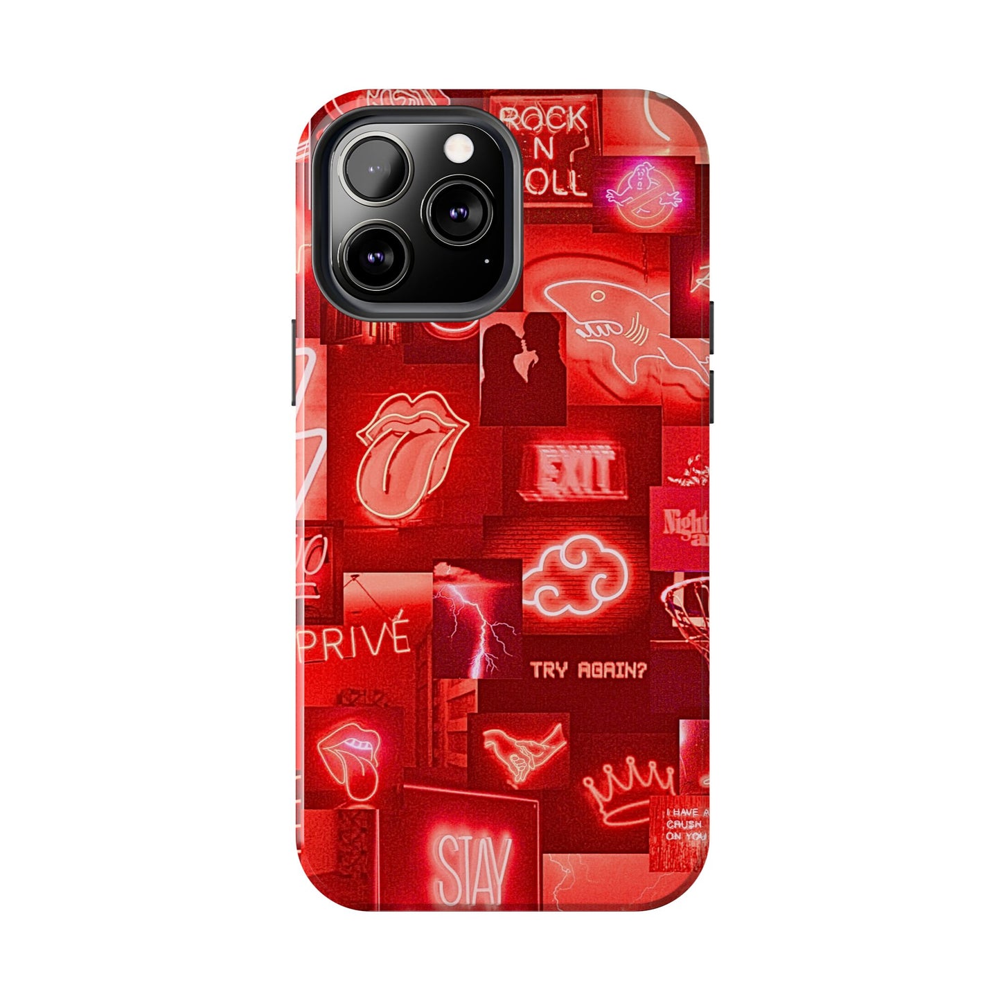 Red Neon Style Tough Phone Case | Aesthetic