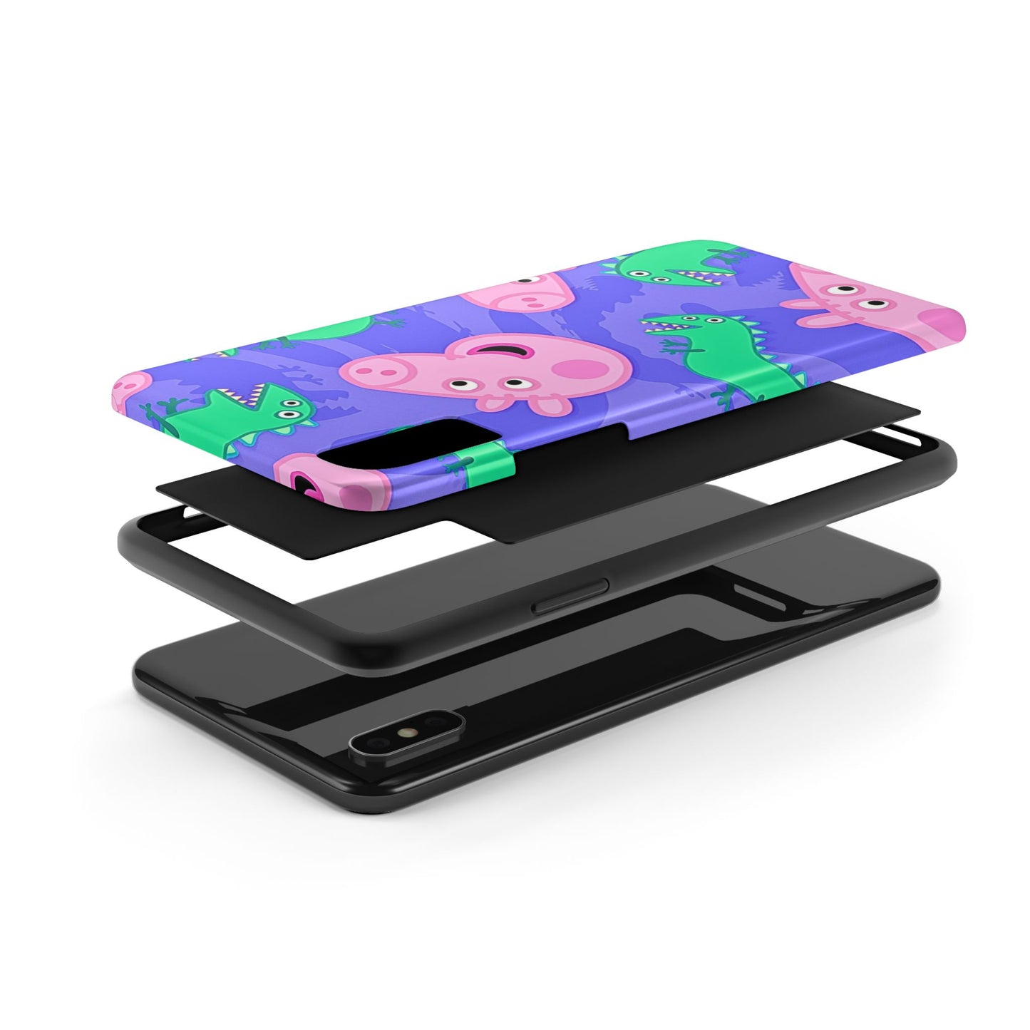 Funda rígida para móvil con diseño de dinosaurios de Peppa Pig y George | Dibujos animados - Peppa Pig