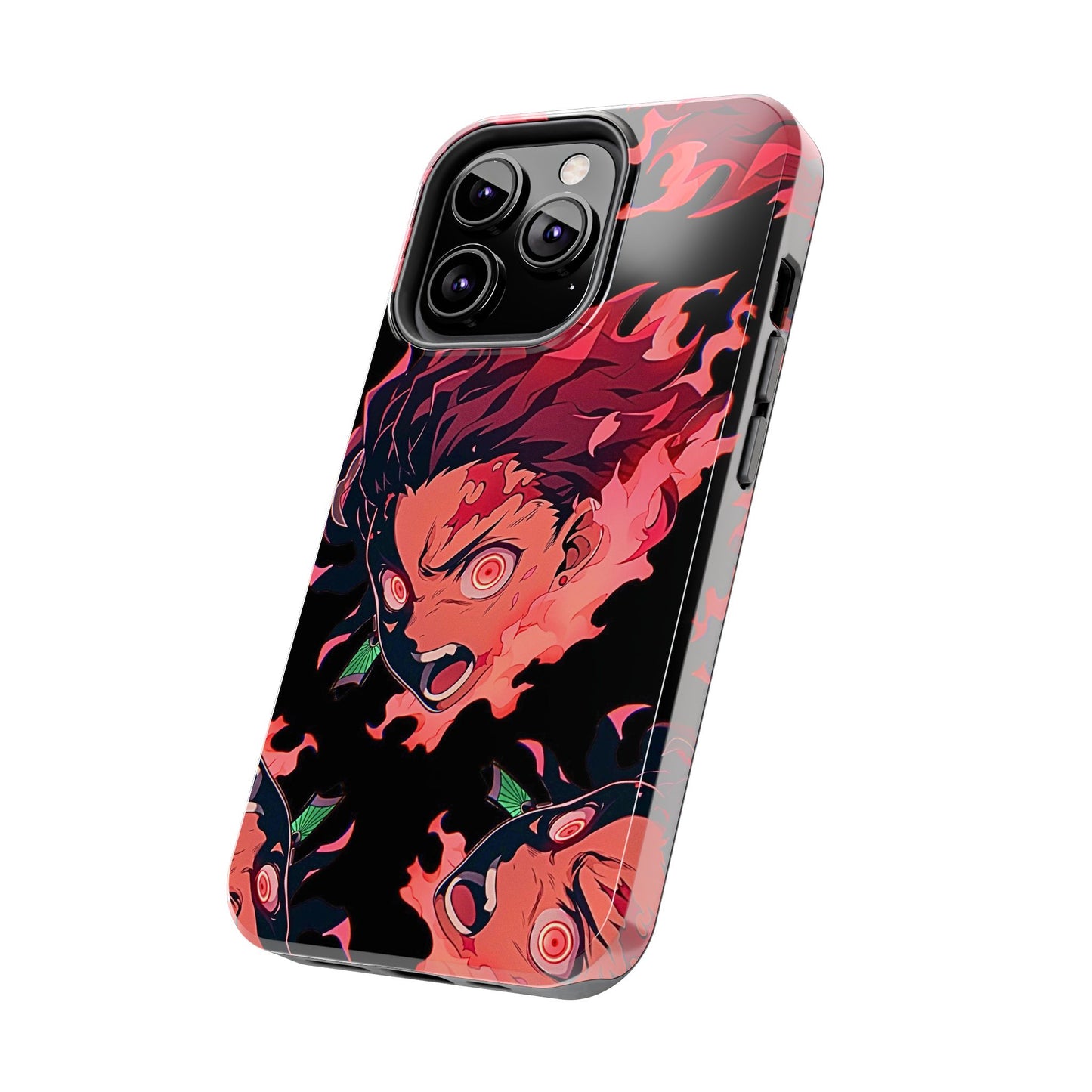 Tanjiro Kamado Flamed Style Black Tough Phone Case | Anime - Demon Slayer
