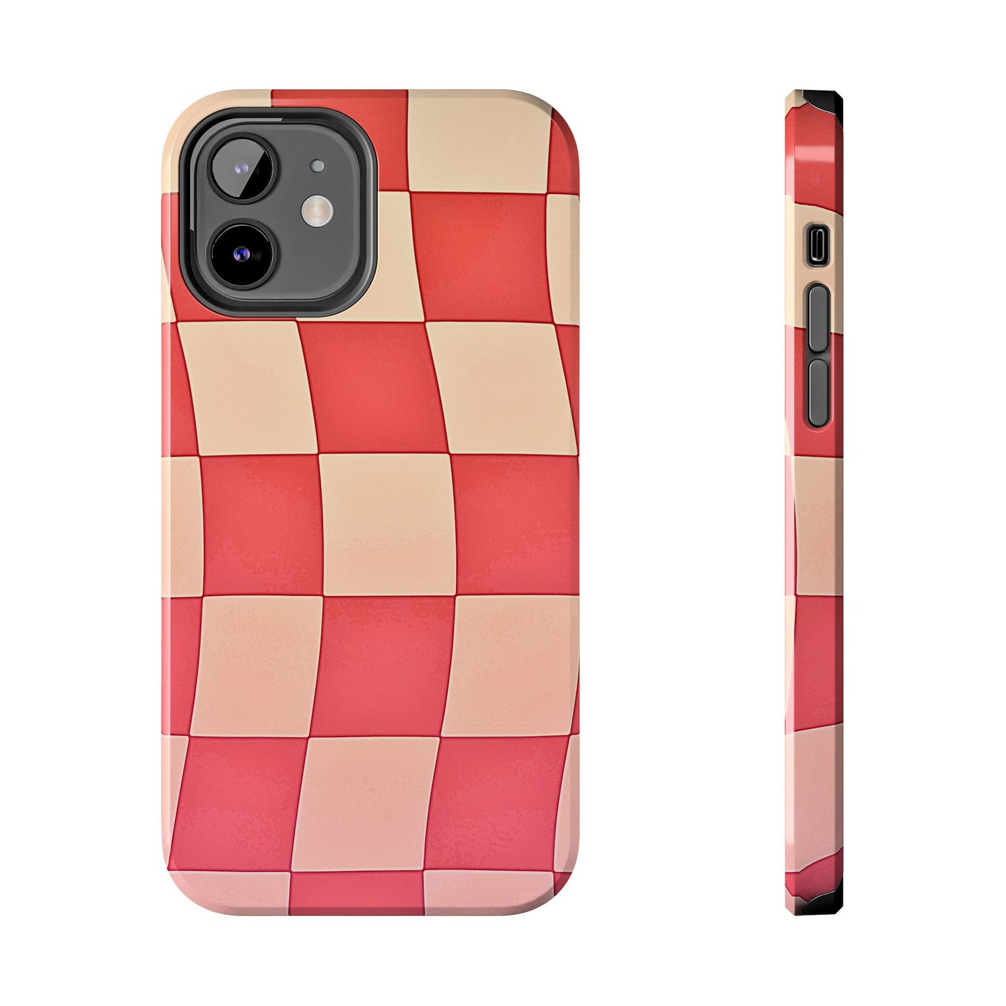 Preppy Checkered Pink Tough Phone Case | Aesthetic