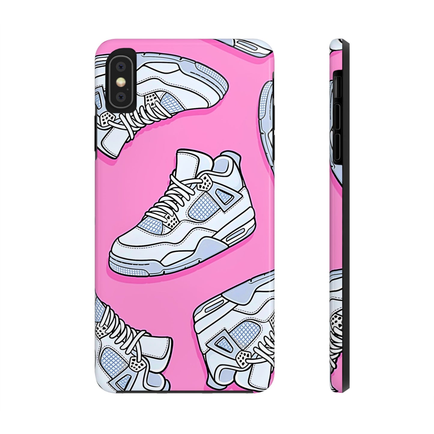 Funda resistente para teléfono con diseño de zapatillas Jordan 4 blancas | Estética