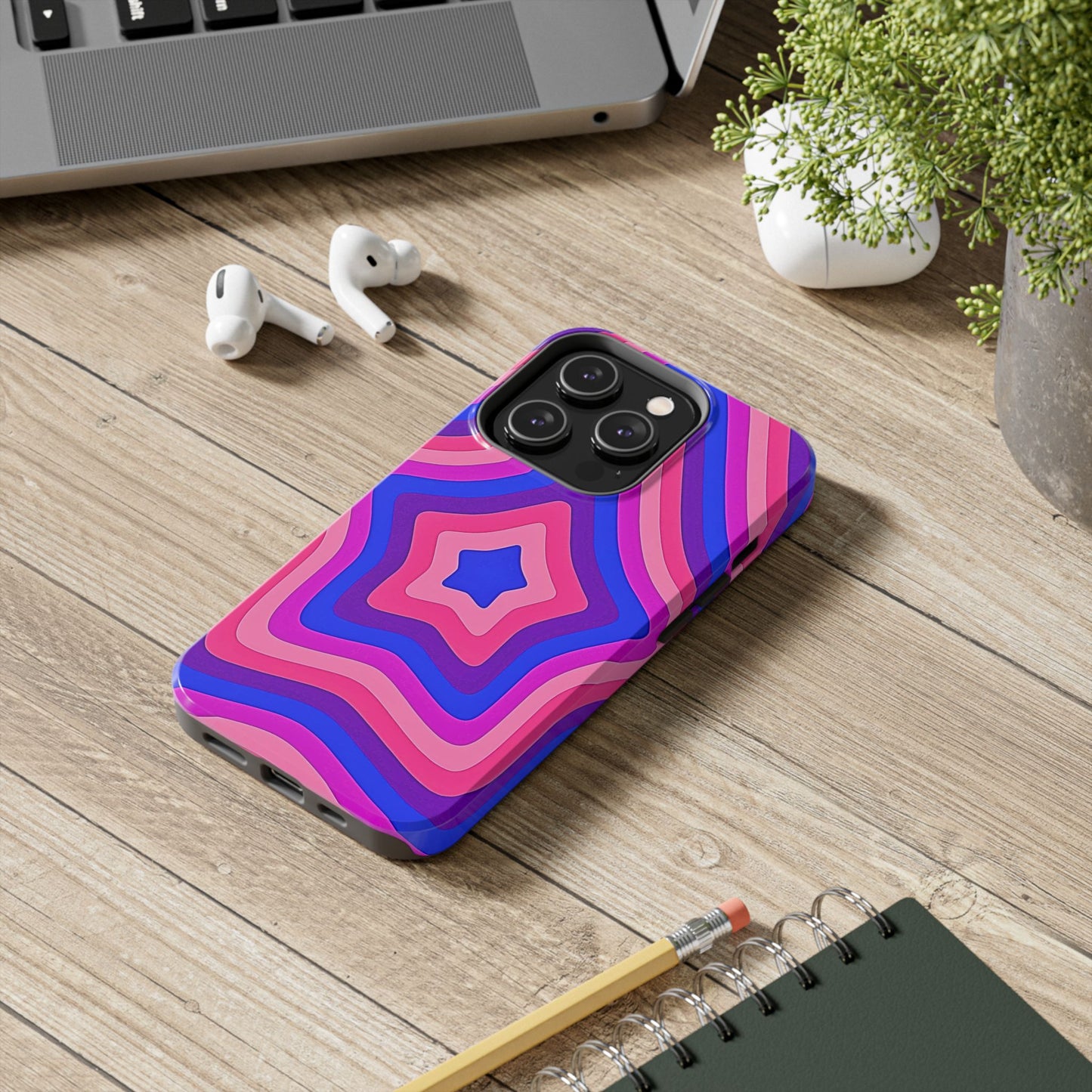 Funda resistente para teléfono con diseño de estrella retro | Estética