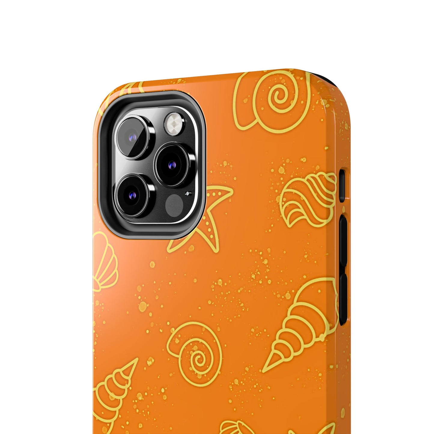 Funda resistente para teléfono con diseño de conchas naranjas | Estética