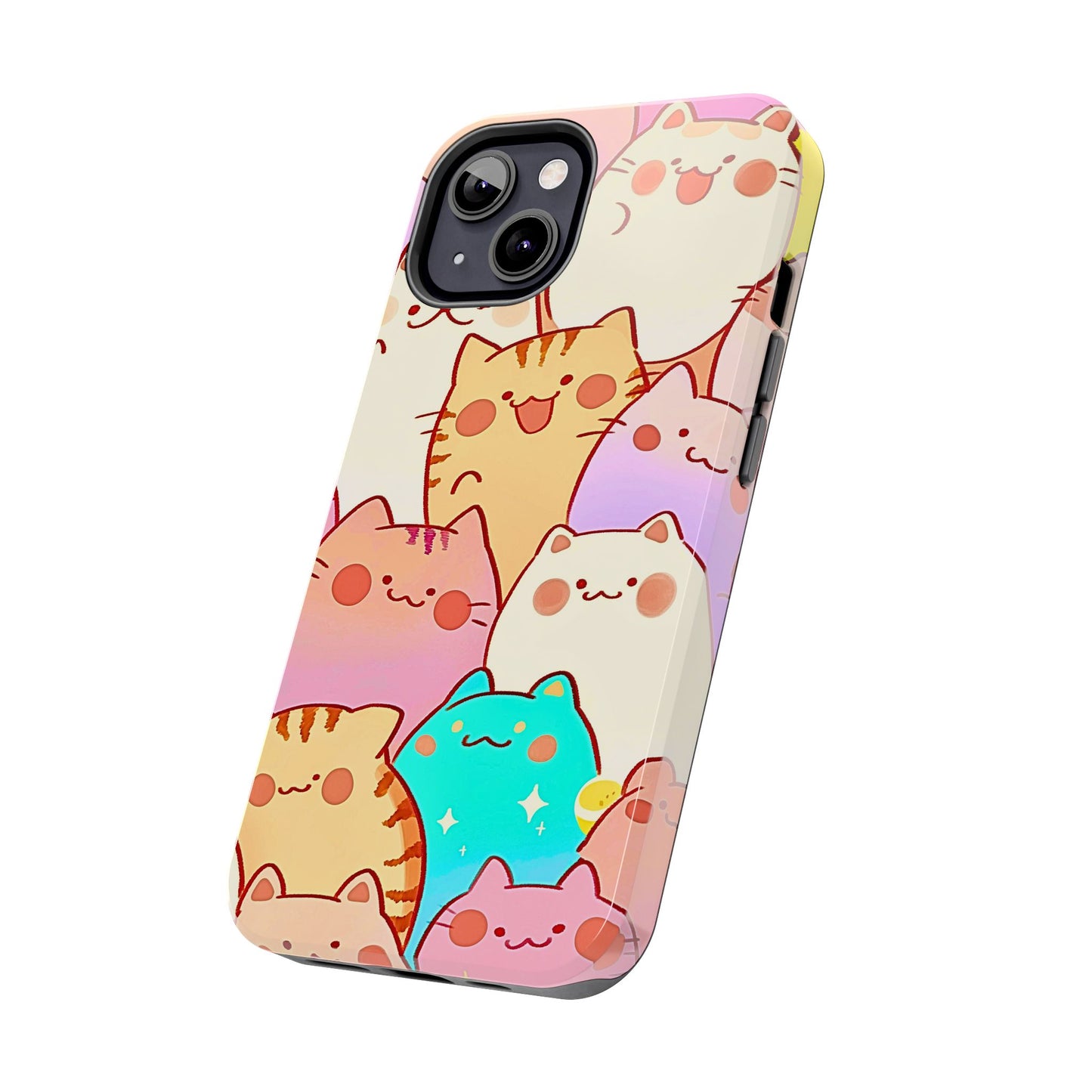 Kawaii Chubby Adorable Cats Tough Phone Case | Animals