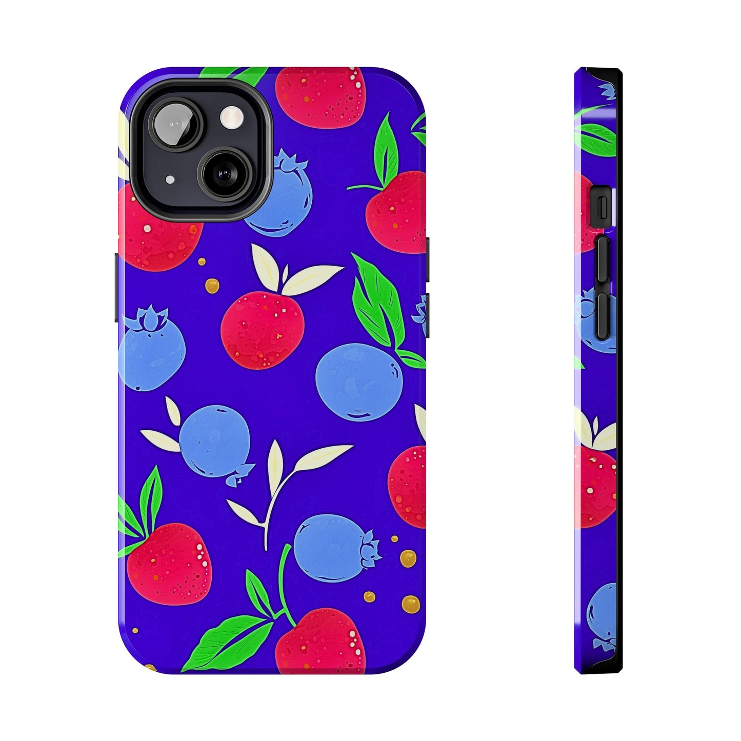 Funda resistente para teléfono con diseño de arándanos y fresas | Estética