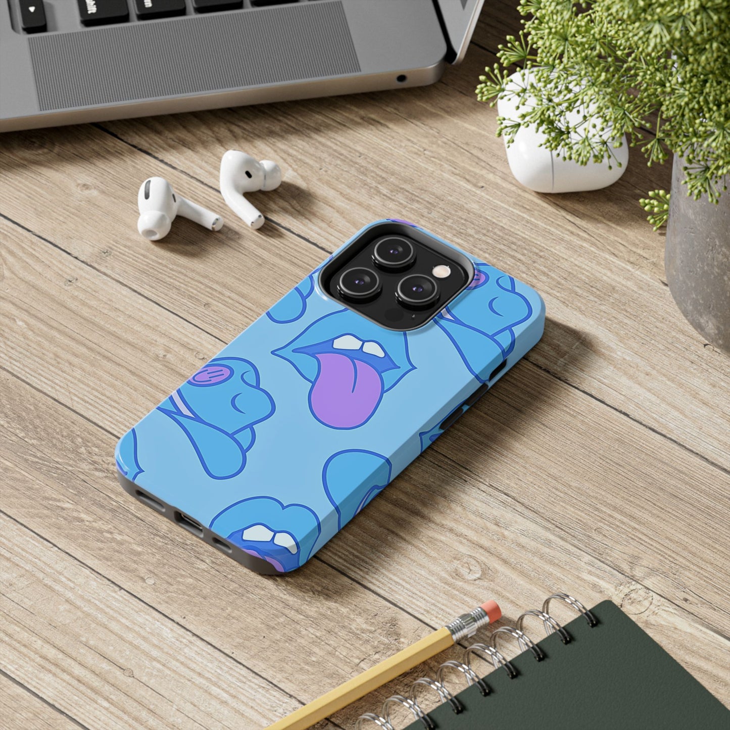 Preppy Cowboy Hat & Hot Lips Pattern (Version 2) Tough Phone Case | Aesthetic
