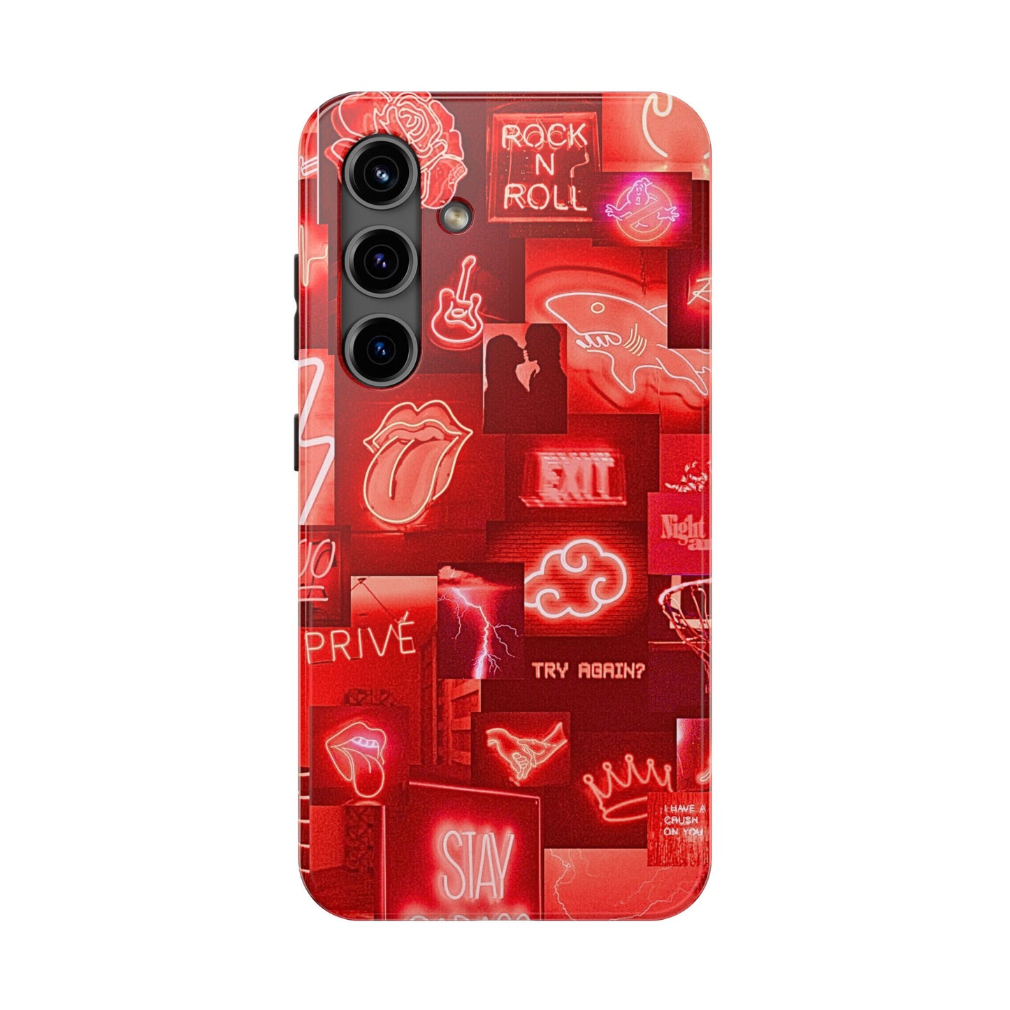 Red Neon Style Tough Phone Case | Aesthetic