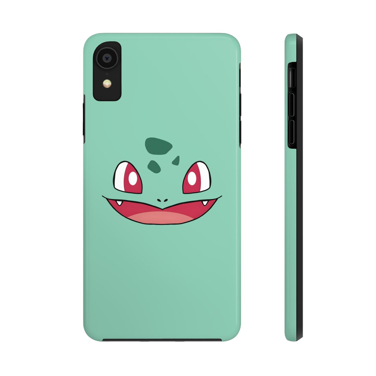 Green Leaf Dino Smile Red Eyes Cute Creature Tough Phone Case | Anime