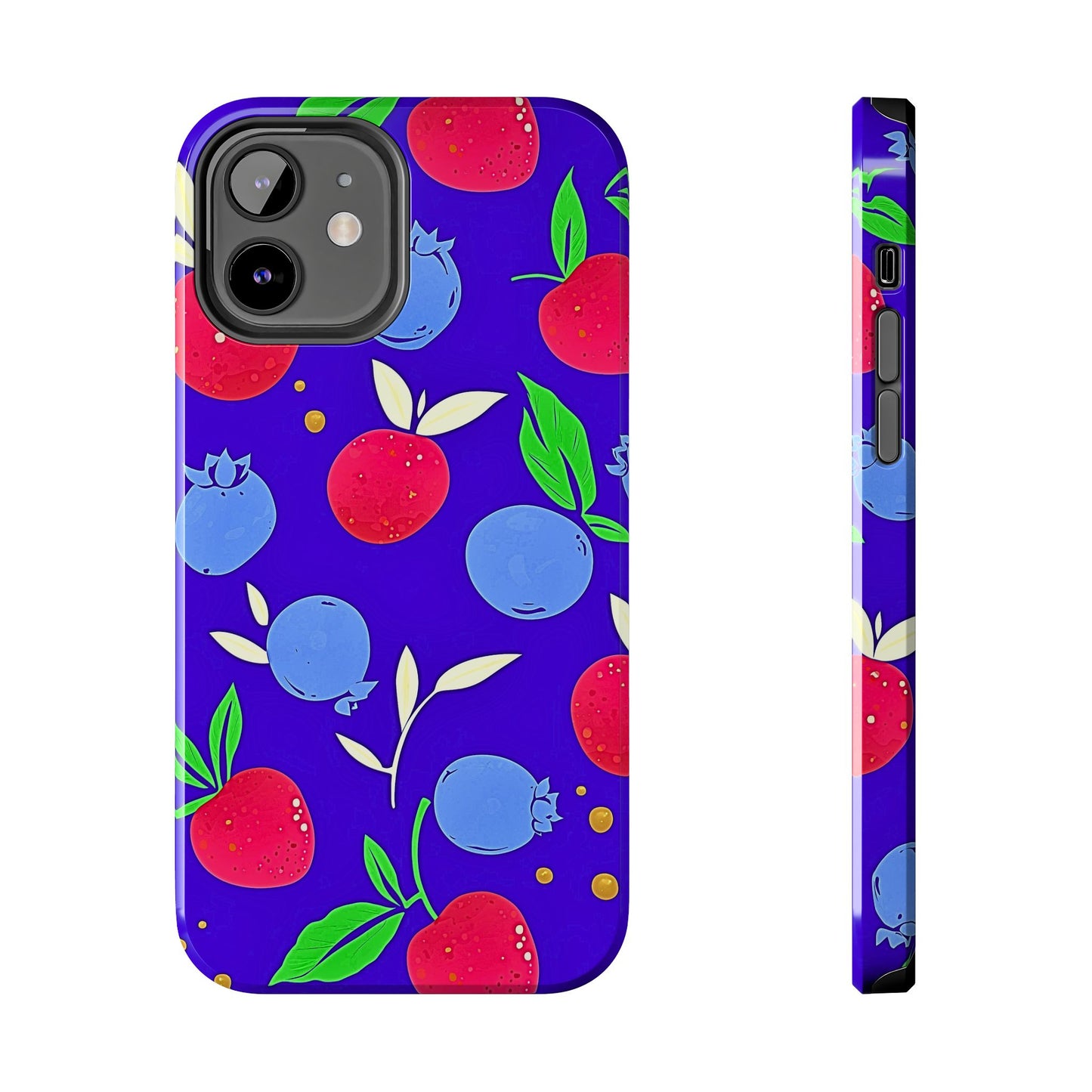 Funda resistente para teléfono con diseño de arándanos y fresas | Estética