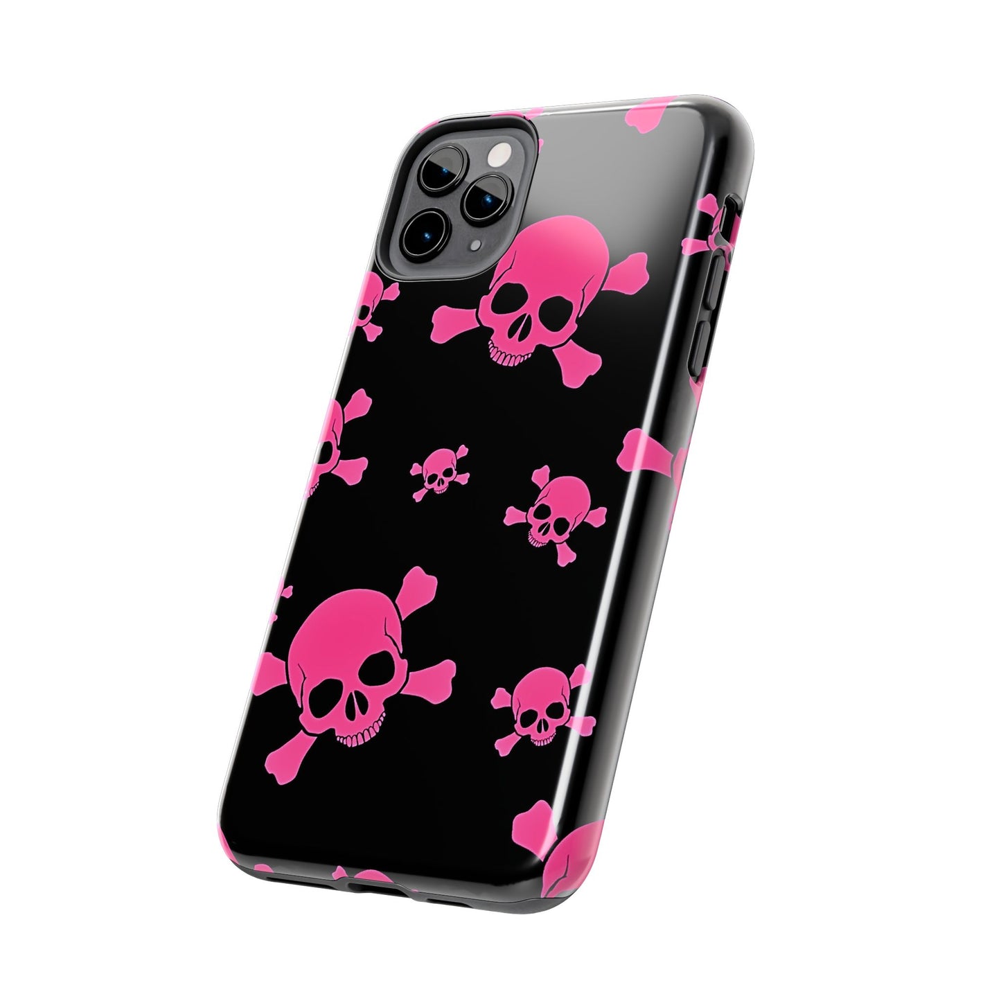 Pink Skull Emo Style Tough Phone Case | Aesthetic