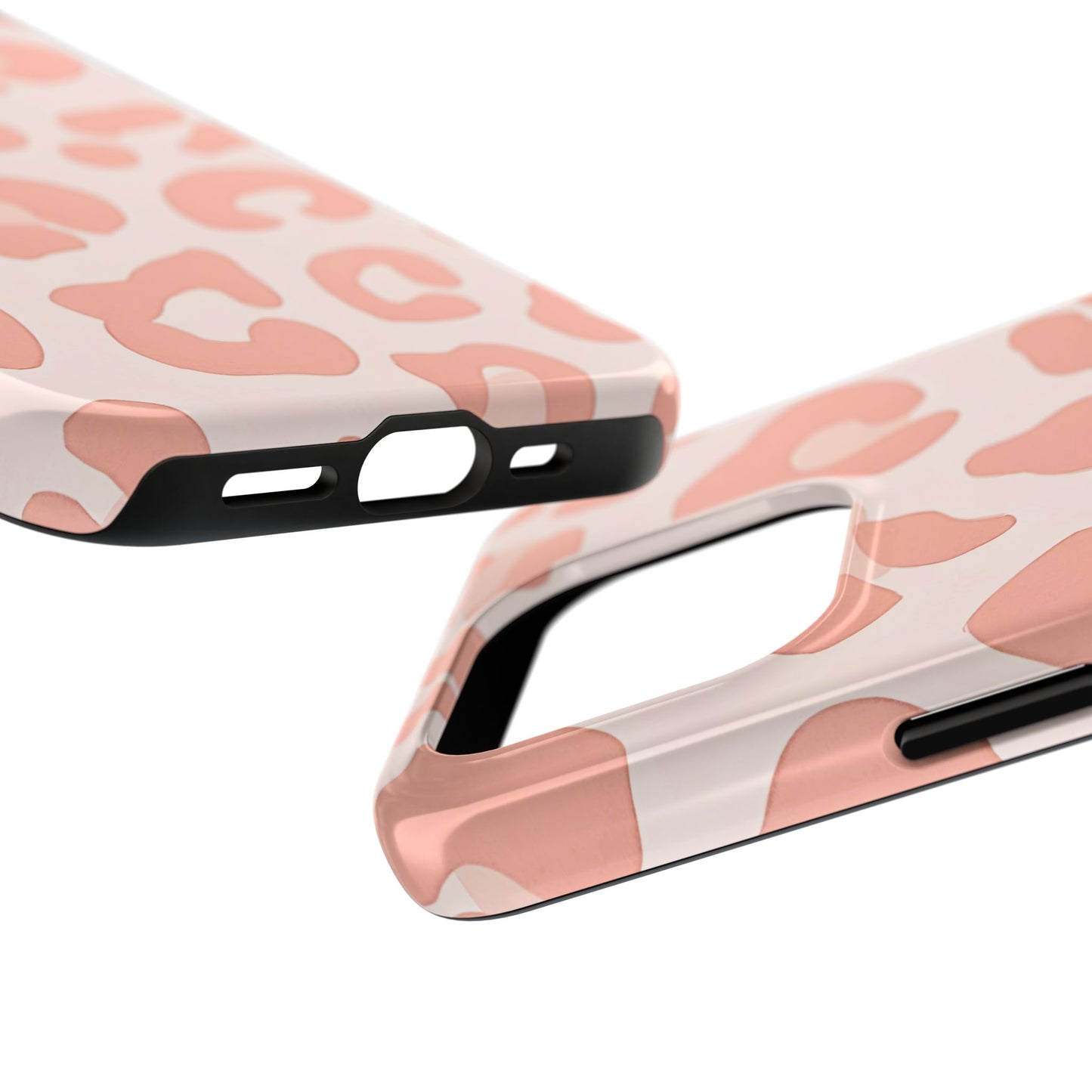 Funda resistente para teléfono con estampado de leopardo rosa preppy | Estética