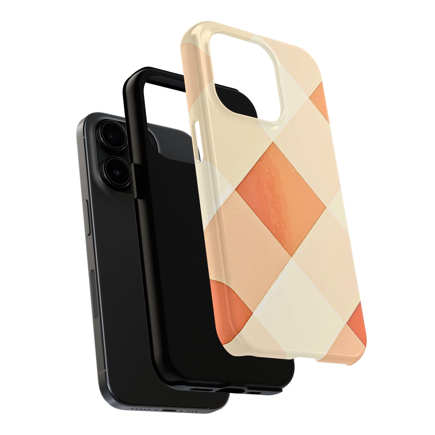 Pastel Minimalist Two-Tone Checkerboard Tough Phone Case | Aesthetic