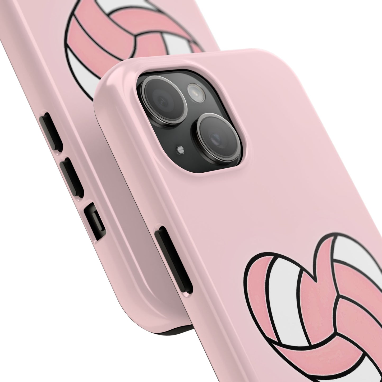 Pink Volleyball Heart Tough Phone Case | Aesthetic