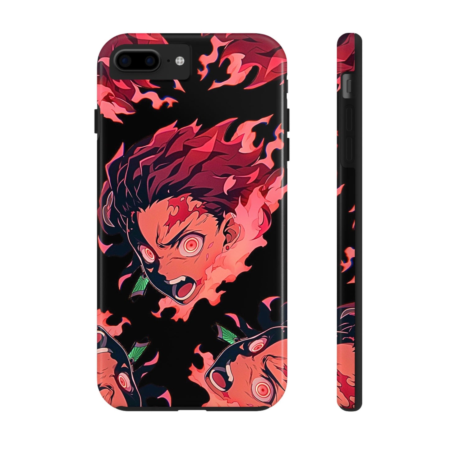 Tanjiro Kamado Flamed Style Black Tough Phone Case | Anime - Demon Slayer