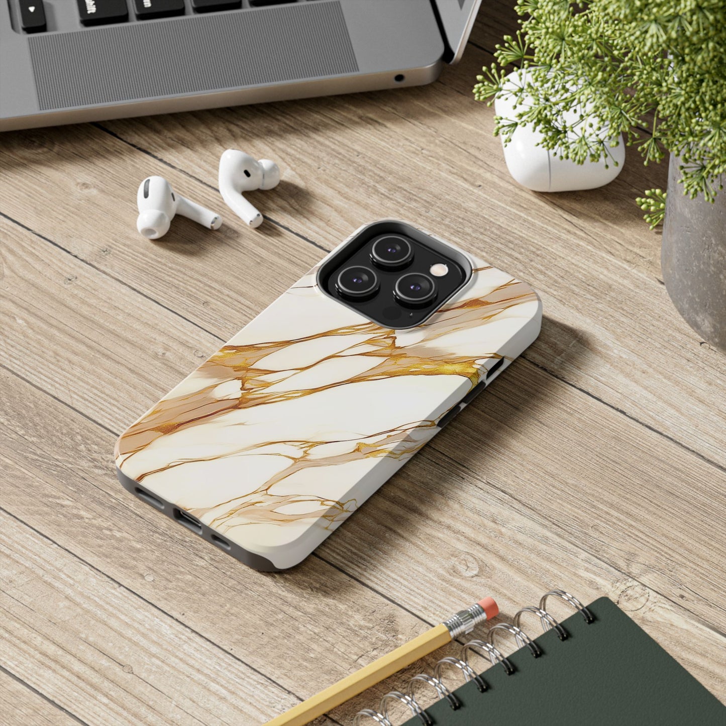 Luxury Marble Gold Vein Texture Pattern Style Tough Phone Case/Cover | Aesthetic
