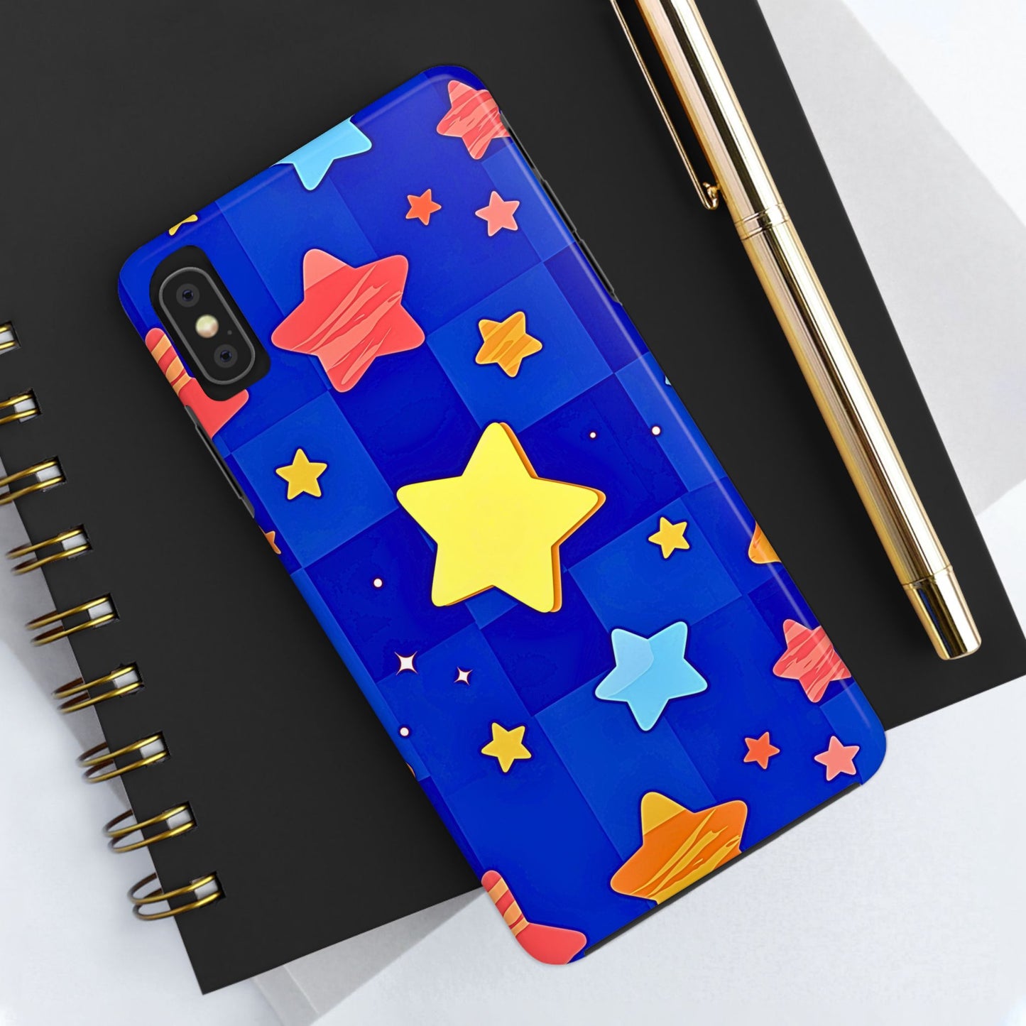 Vibrant Preppy Stars Pattern Tough Phone Case | Aesthetic