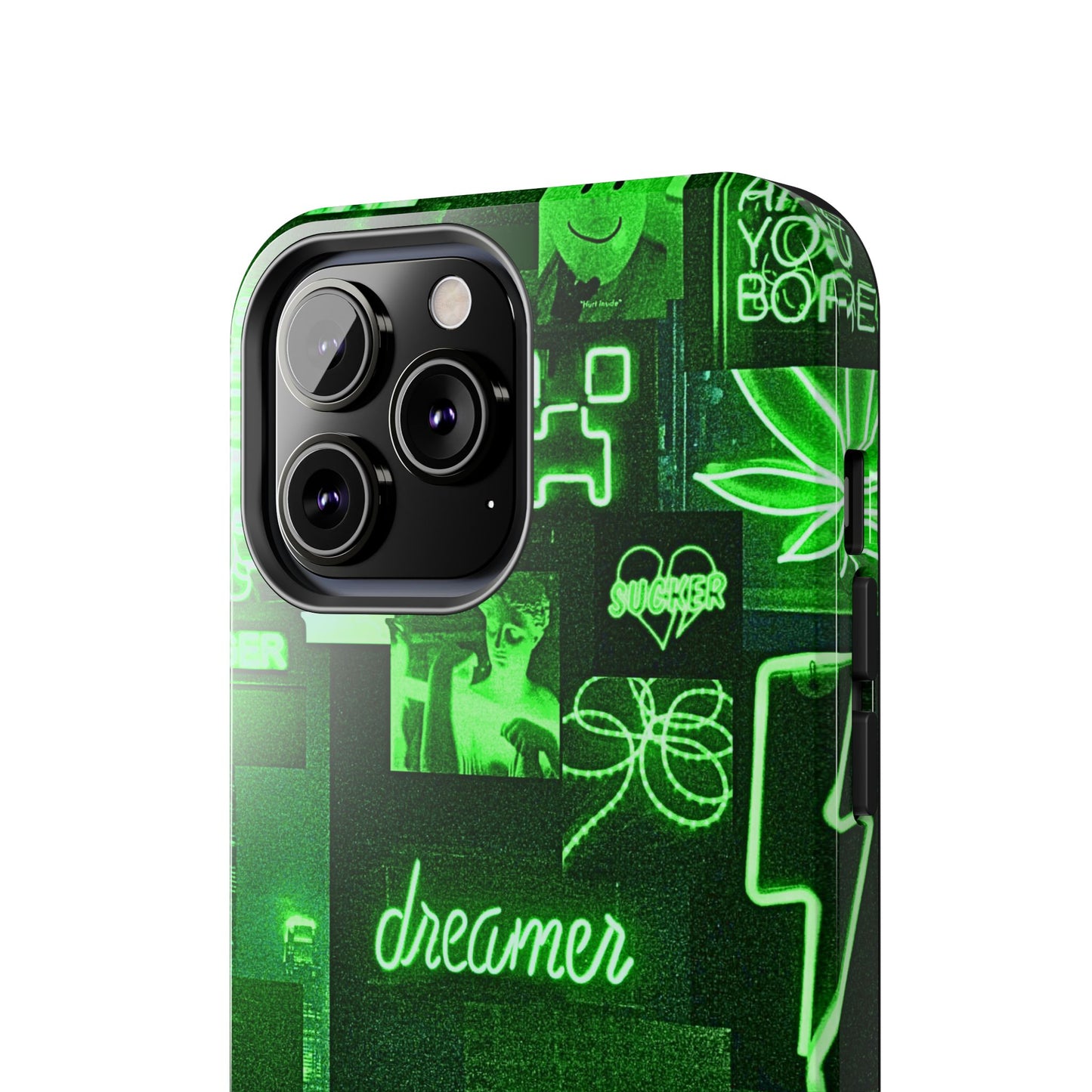 Green Neon Style Tough Phone Case | Aesthetic
