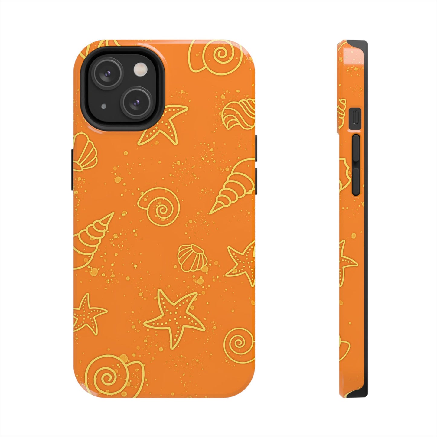Funda resistente para teléfono con diseño de conchas naranjas | Estética