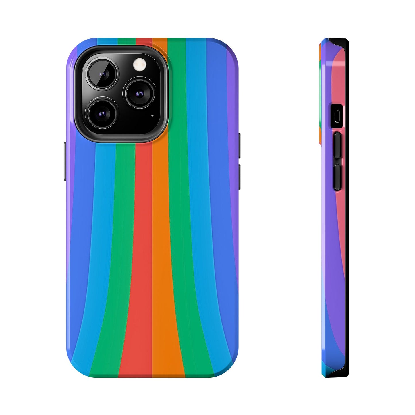 Funda resistente para teléfono con líneas de arcoíris hippies | Estética