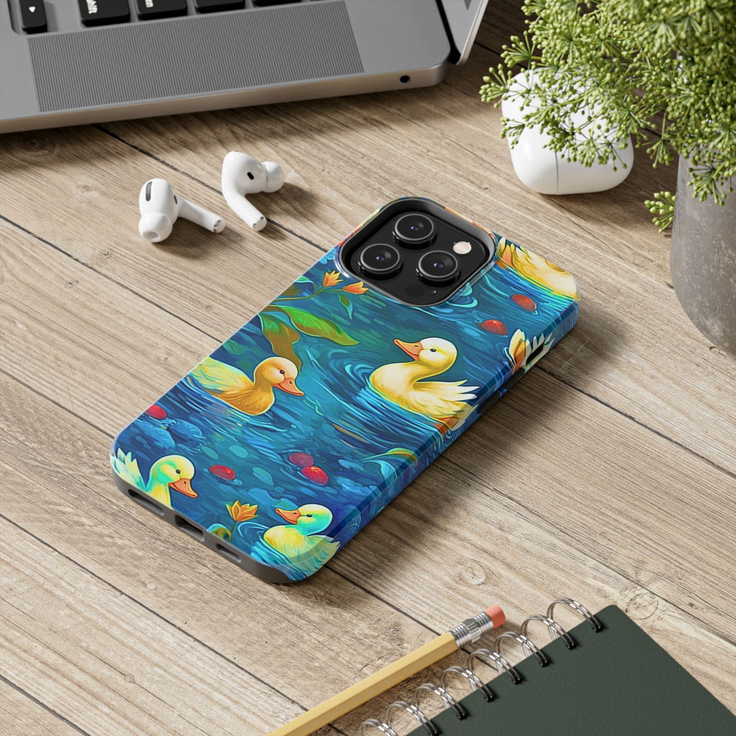 Ducks in the Pond Pattern Style Tough Phone Case | Animals