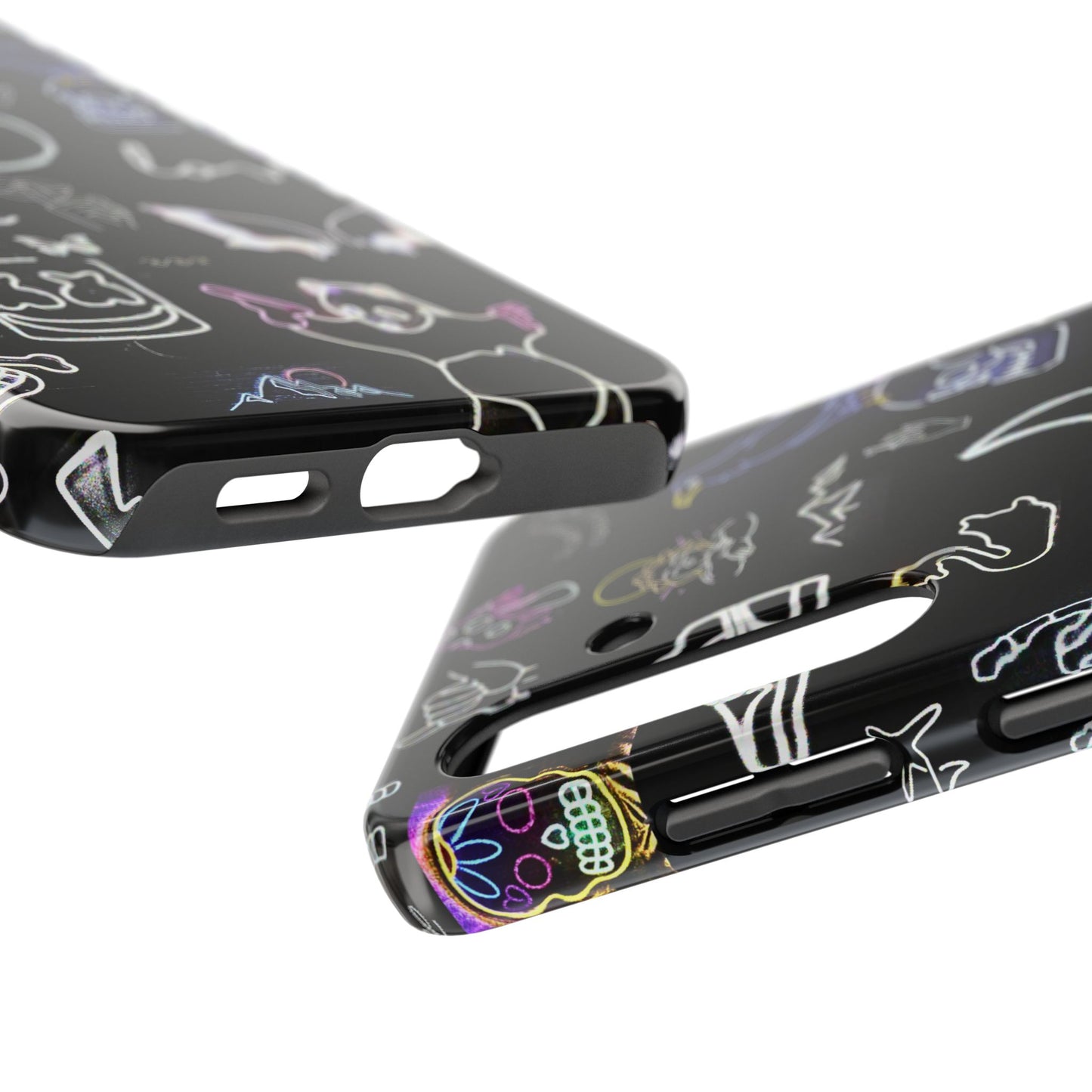 Funda resistente para teléfono estilo neón blanco | Estética